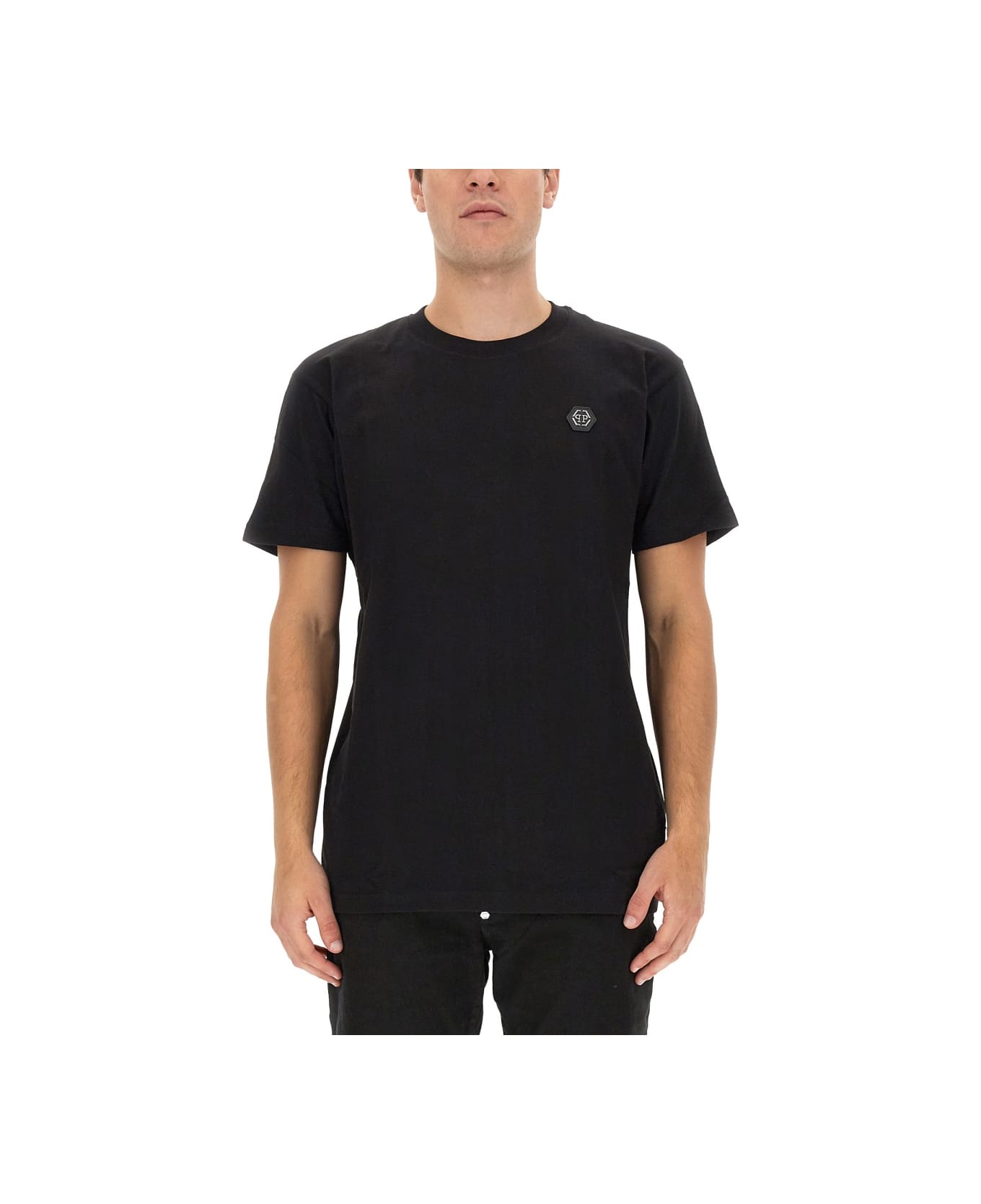 Philipp Plein Logo Print T-shirt - BLACK