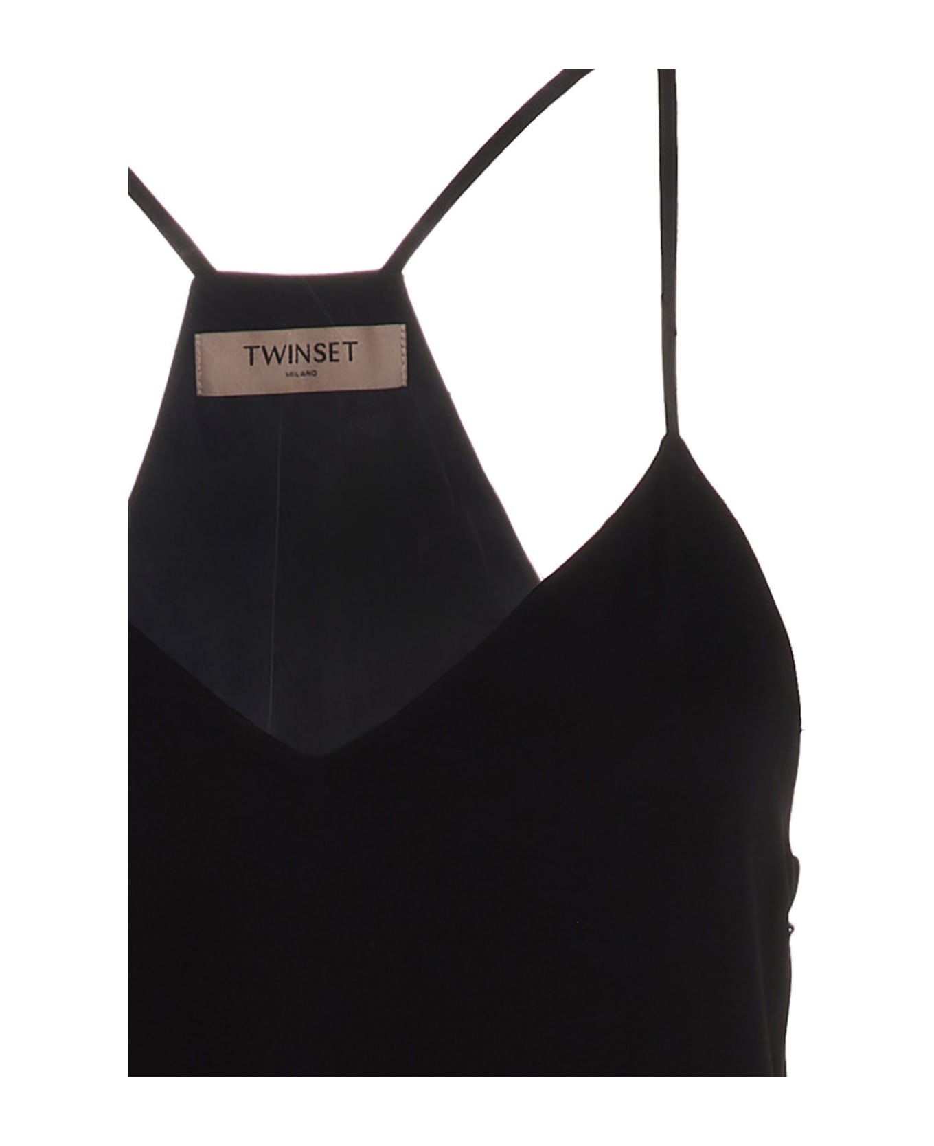 TwinSet Satin Maxi Dress - Black  