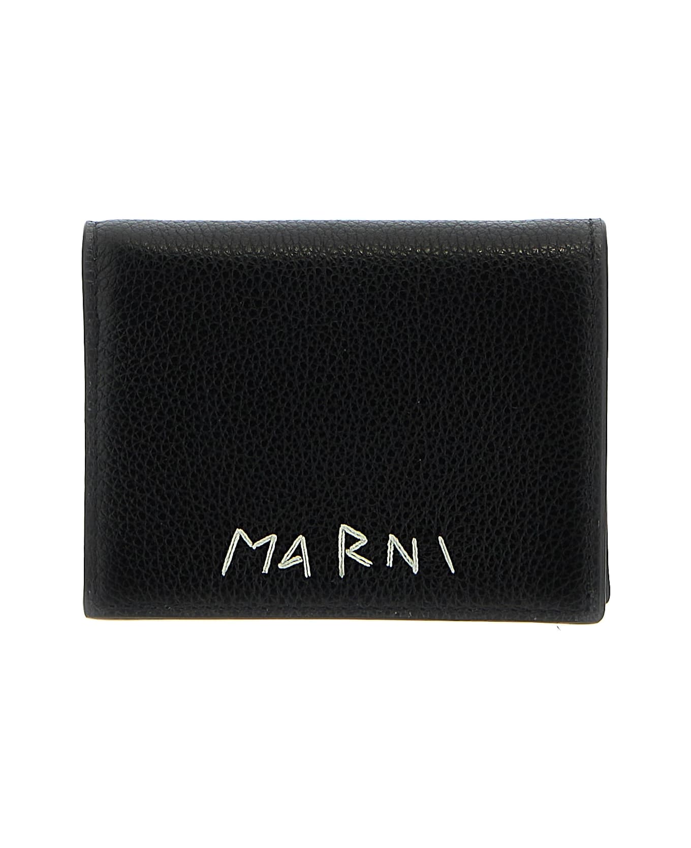 Marni Logo Embroidery Wallet - Black