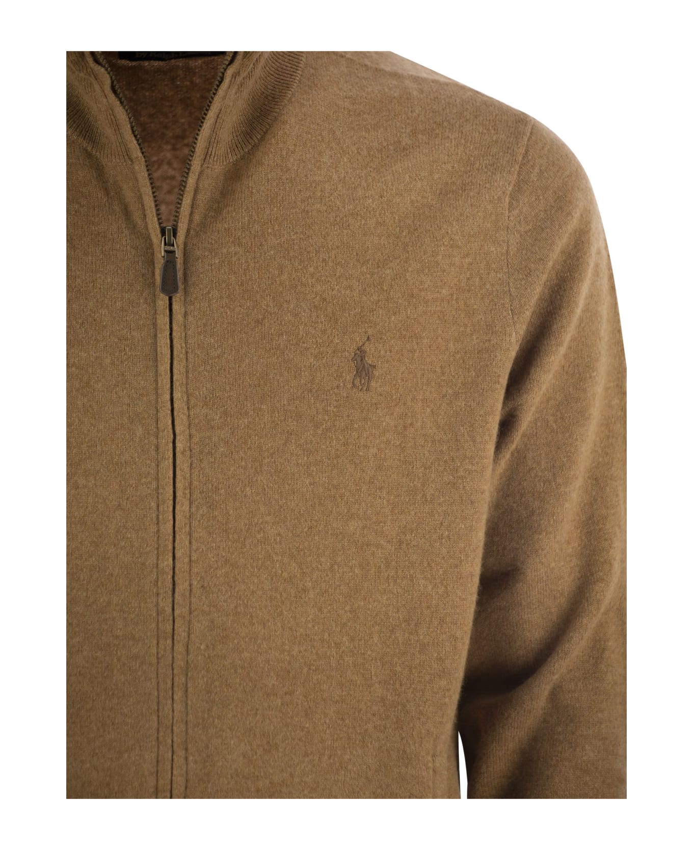 Polo Ralph Lauren Wool Sweater With Zip - Camel