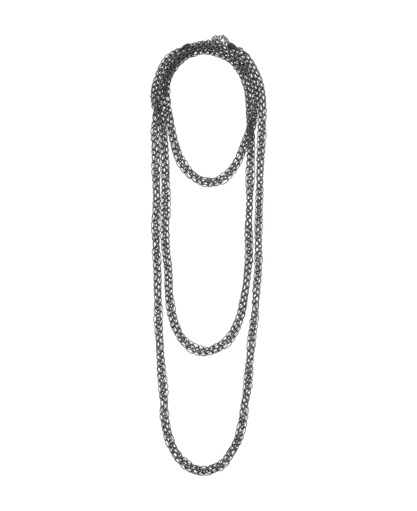 Brunello Cucinelli Precious Loops Necklace - ULTRA BLACK (Grey)