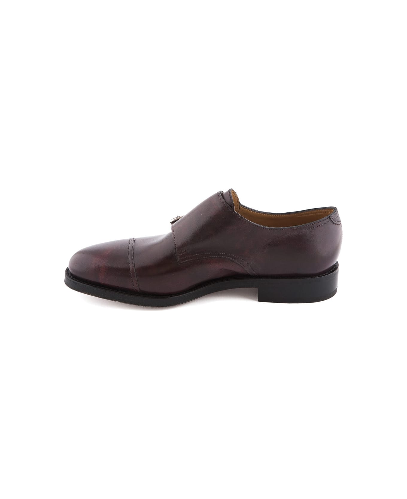 John Lobb William Plum Museum Calf Monk Strap Shoe - Bordeaux