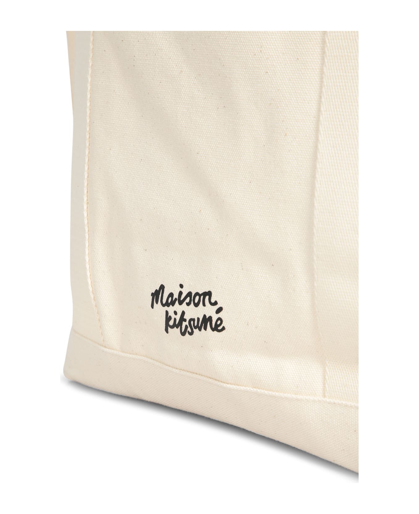 Maison Kitsuné Fox Head White Tote Bag - White