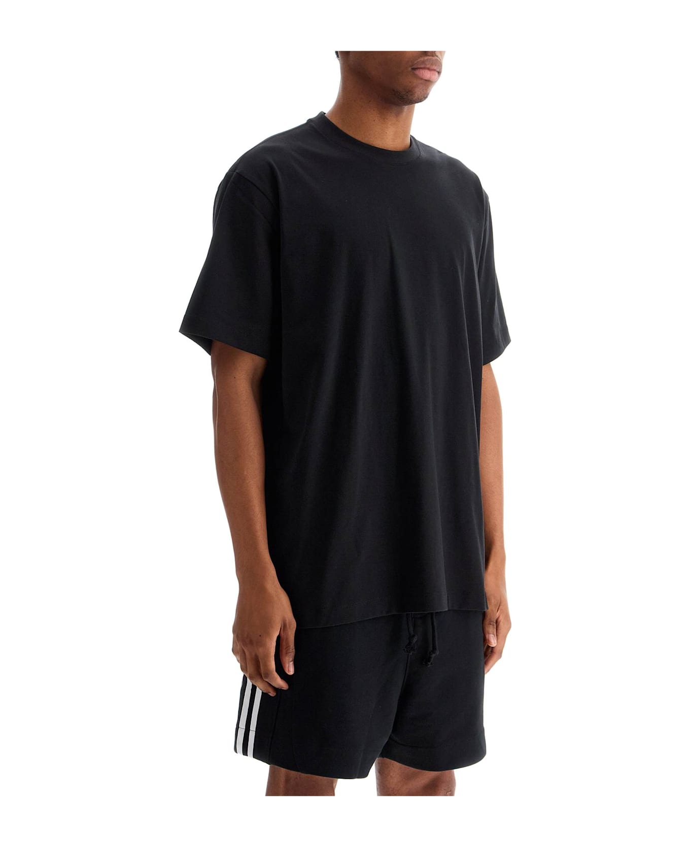Y-3 Black Logo Cotton T-shirt - Black