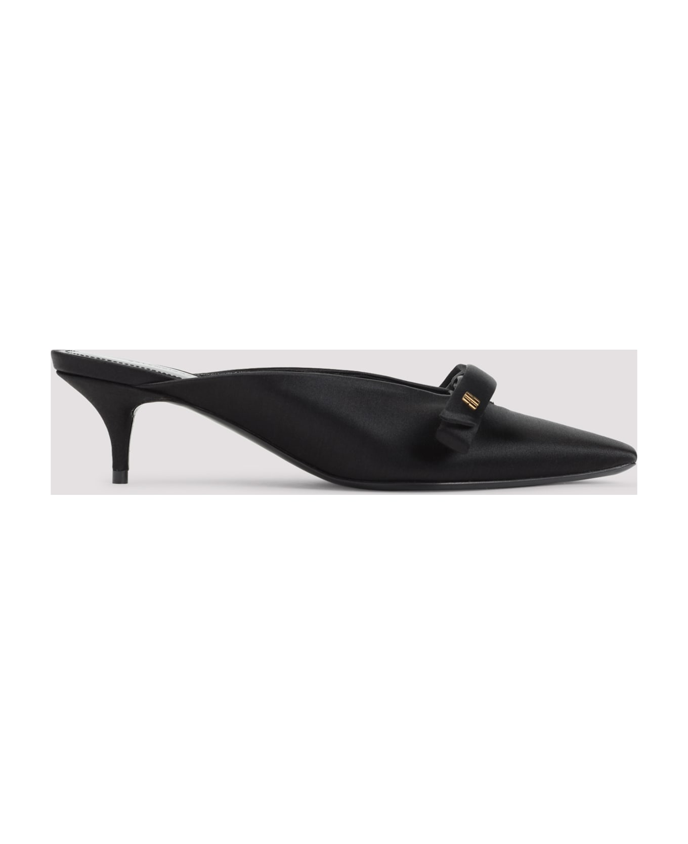 Balenciaga Nano Bow Mules - Black Gold