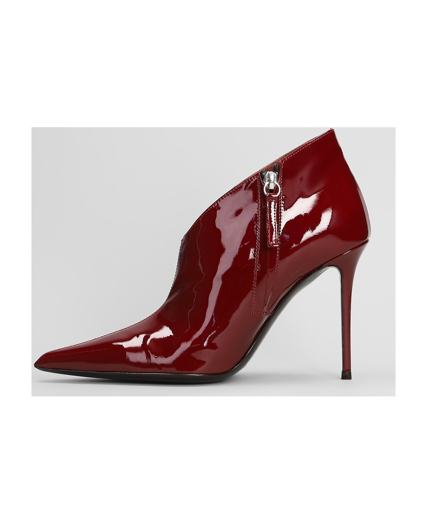 Giuseppe Zanotti Raquel 105 High Heels Ankle Boots In Bordeaux Patent Leather - bordeaux