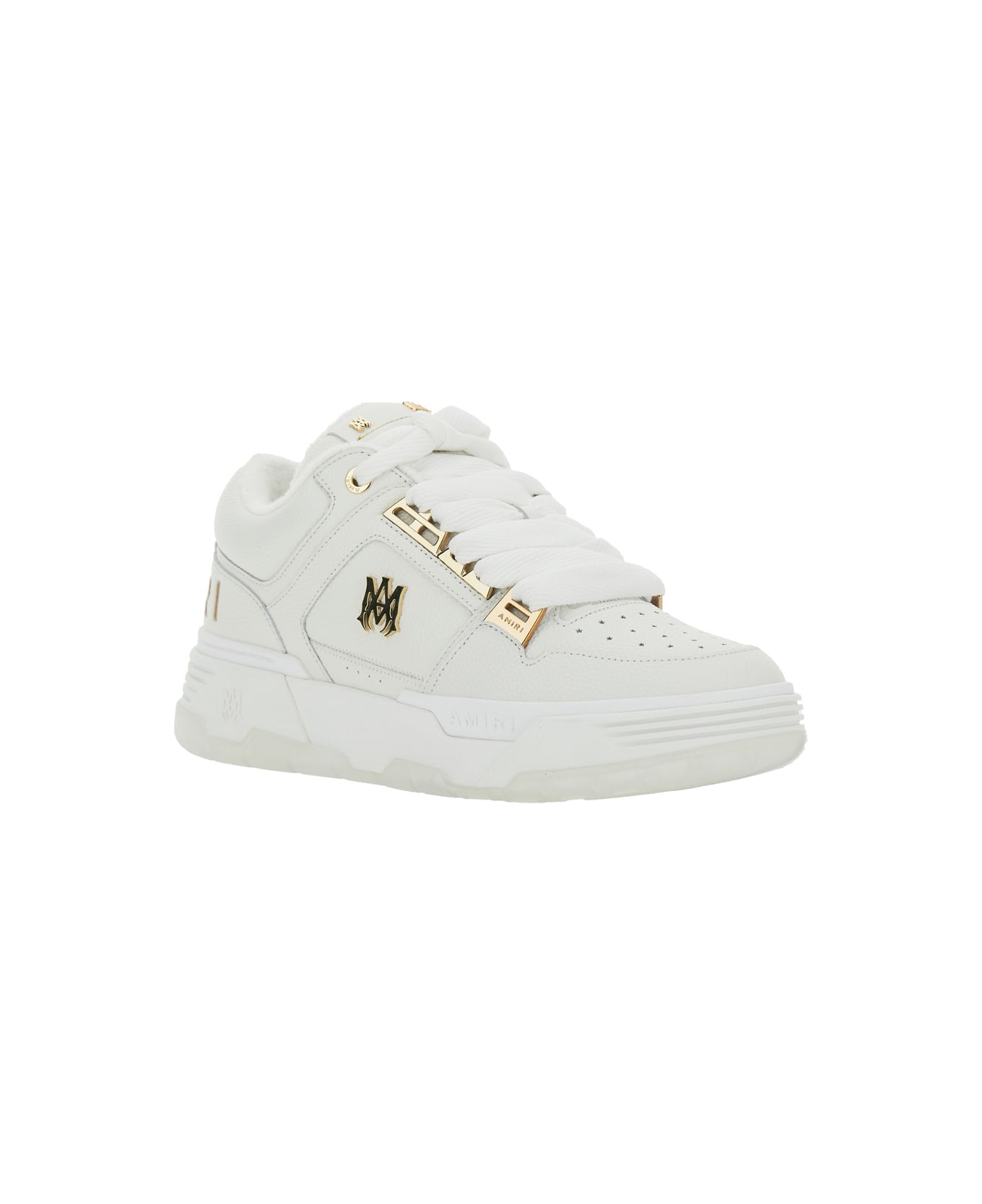 AMIRI White Sneakers With Logo Patch On The Side And Logo Lettering On The Rear In Leather Man - White