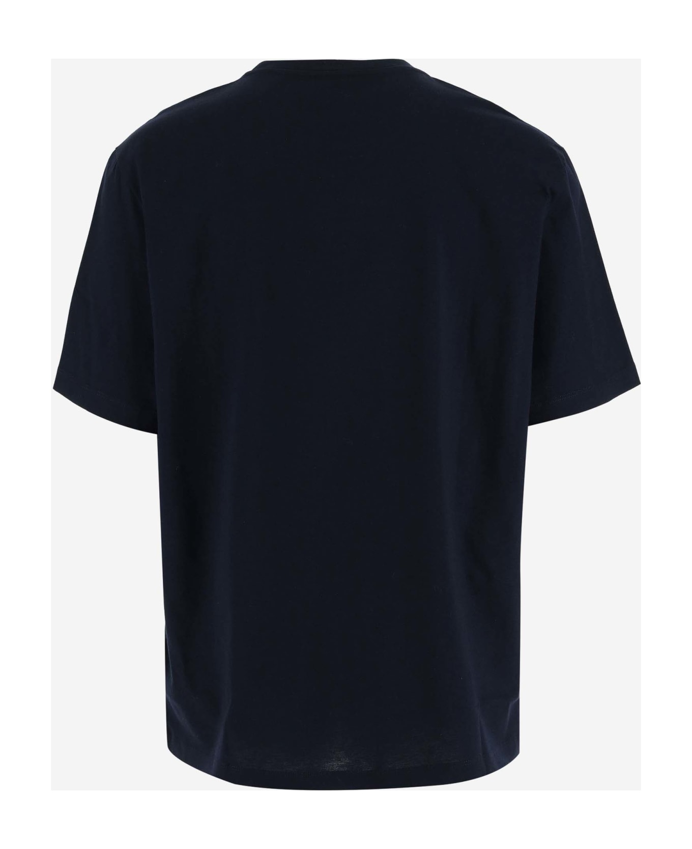Versace Cotton T-shirt With Logo - Navy Blue