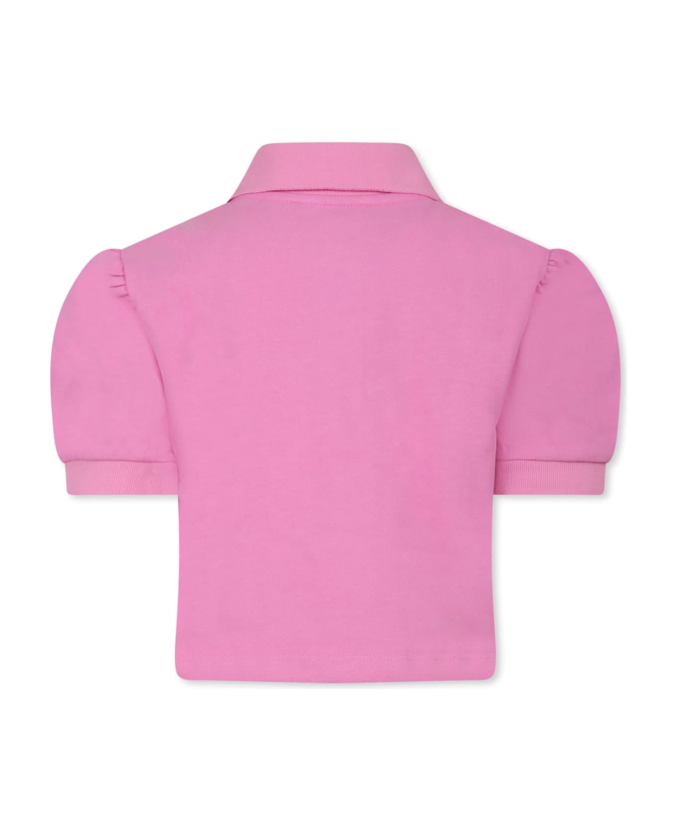 MSGM Pink Polo Shirt For Girl With Logo - Pink