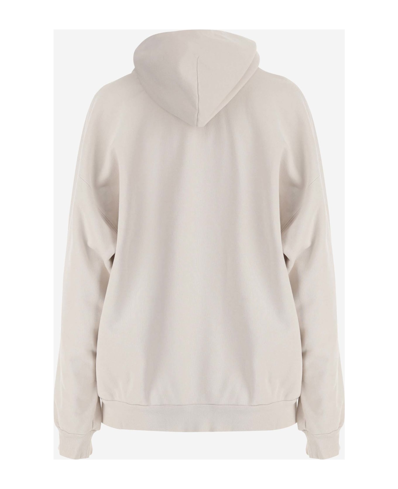 Balenciaga Cotton Sweatshirt With Logo - Ivory フリース