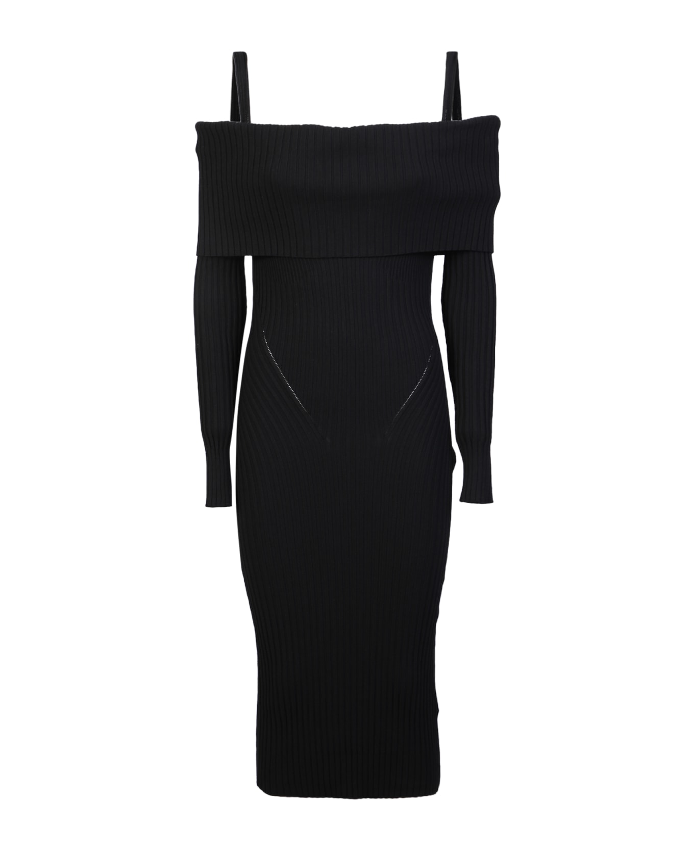 ANDREĀDAMO Stretch Ribber Dress - Black ワンピース＆ドレス