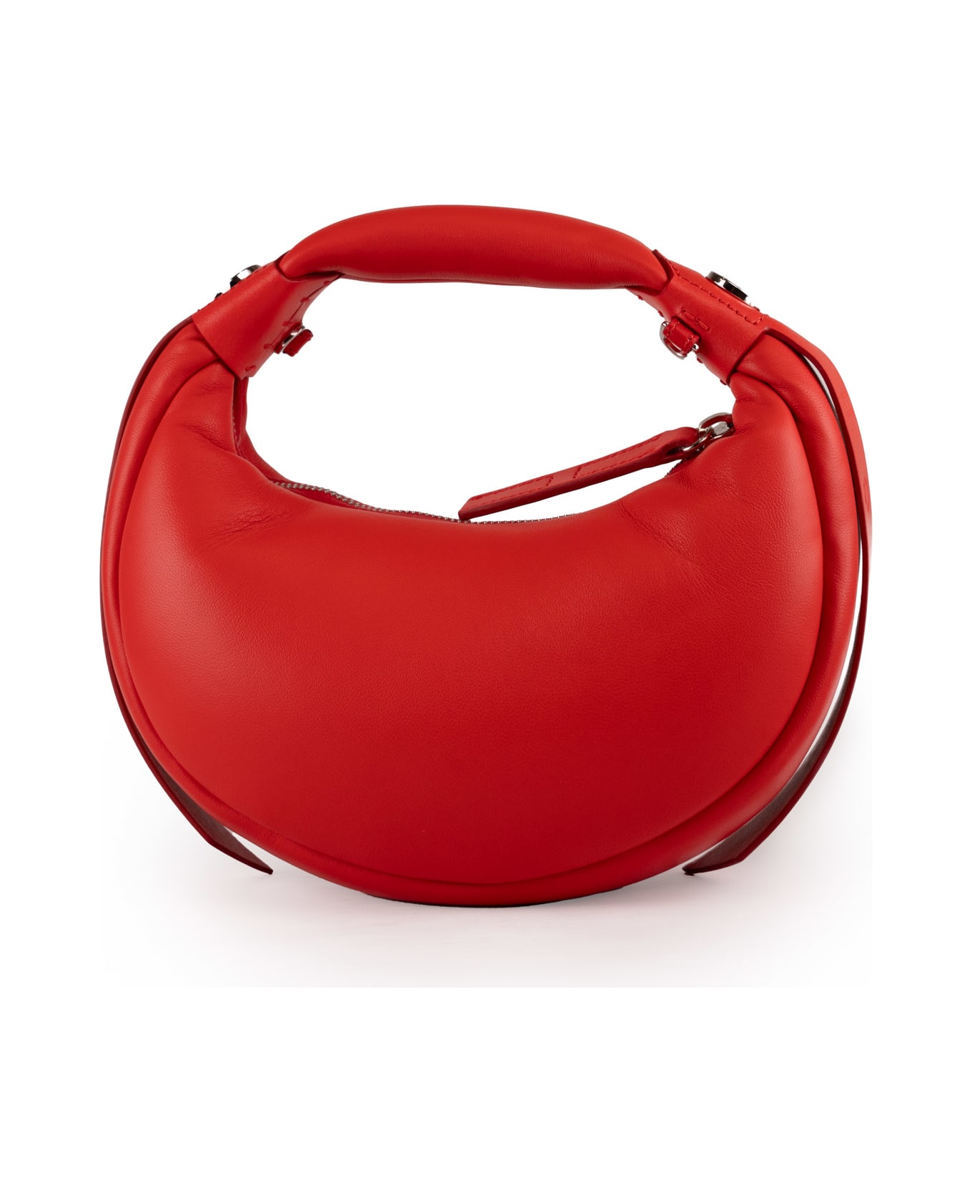 Hogan Bam Bam Mini Hobo Bag In Leather - Rosso