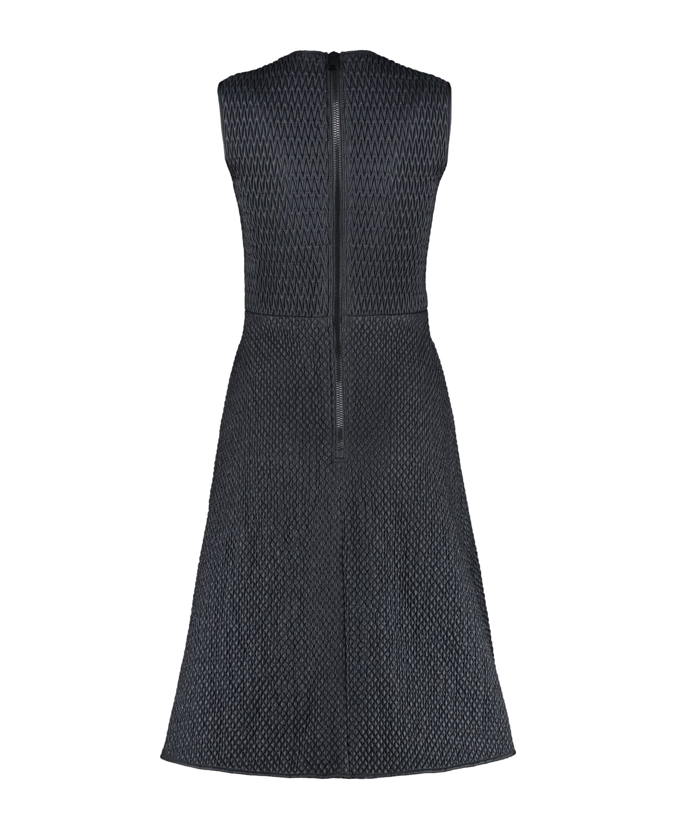 Moncler Midi Dress With Flared Hem - black