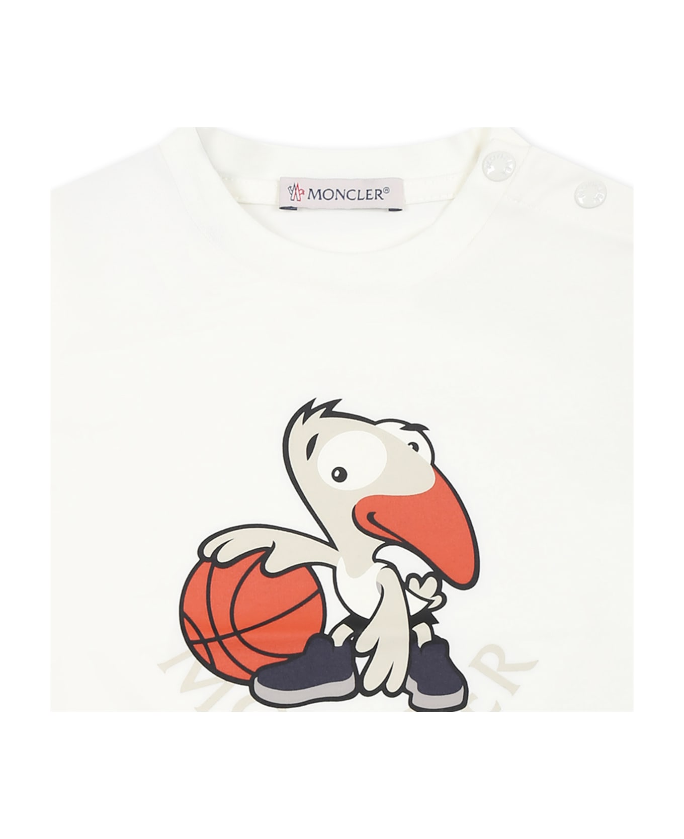 Moncler White T-shirt For Baby Boy With Logo - White