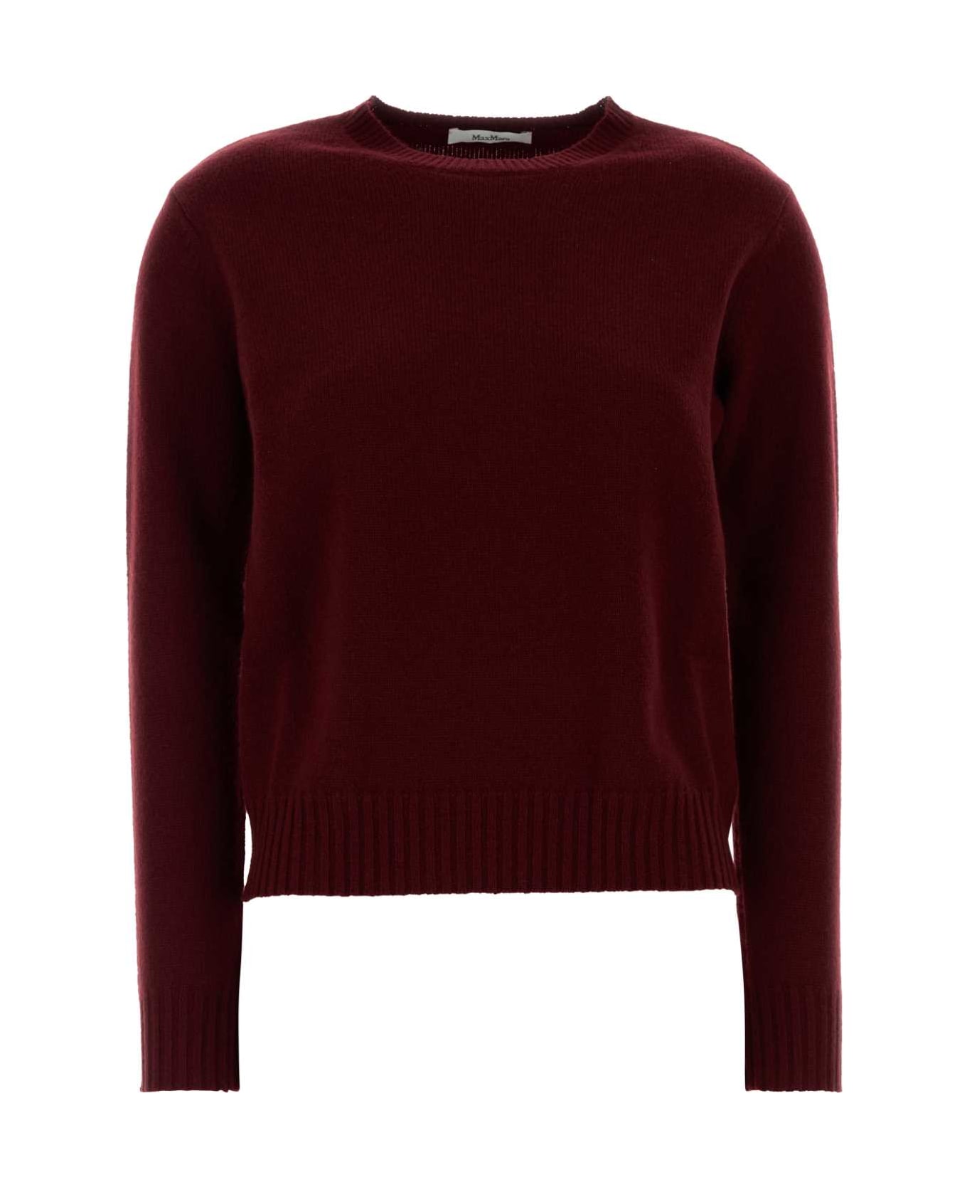 Max Mara Burgundy Cashmere Cinema Sweater - LAMPONE