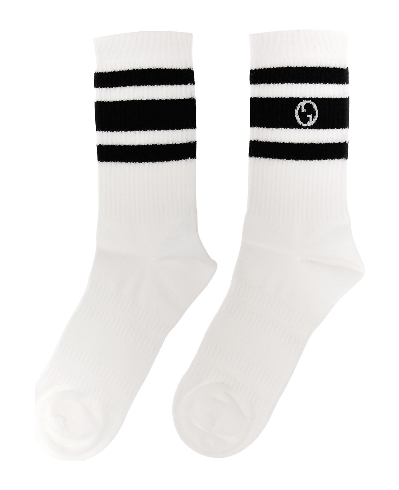 Gucci Nastro Web Logo Socks - White/Black