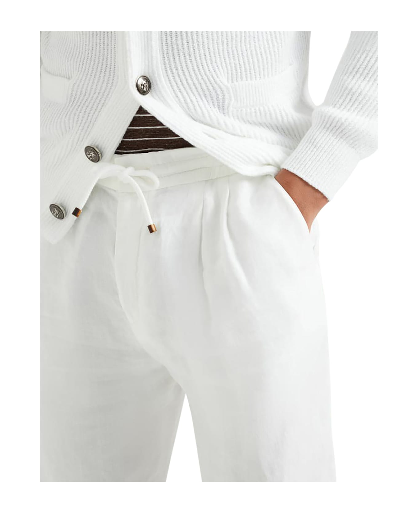 Brunello Cucinelli Garment Dyed Linen Gabardine Bermuda Shorts With Drawstring And Darts - C2200