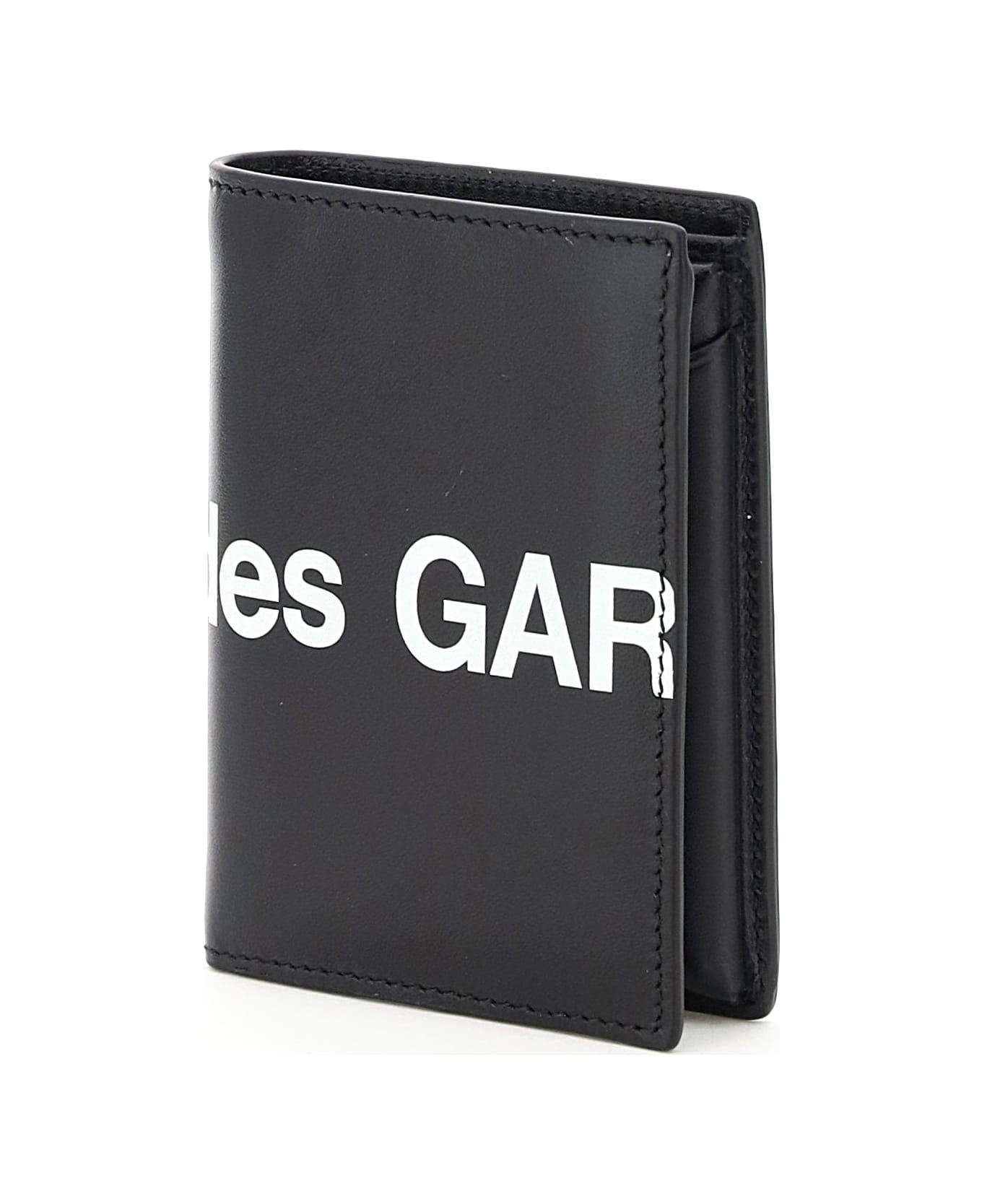 Comme des Garçons Wallet Small Bifold Wallet With Huge Logo - BLACK (Black)