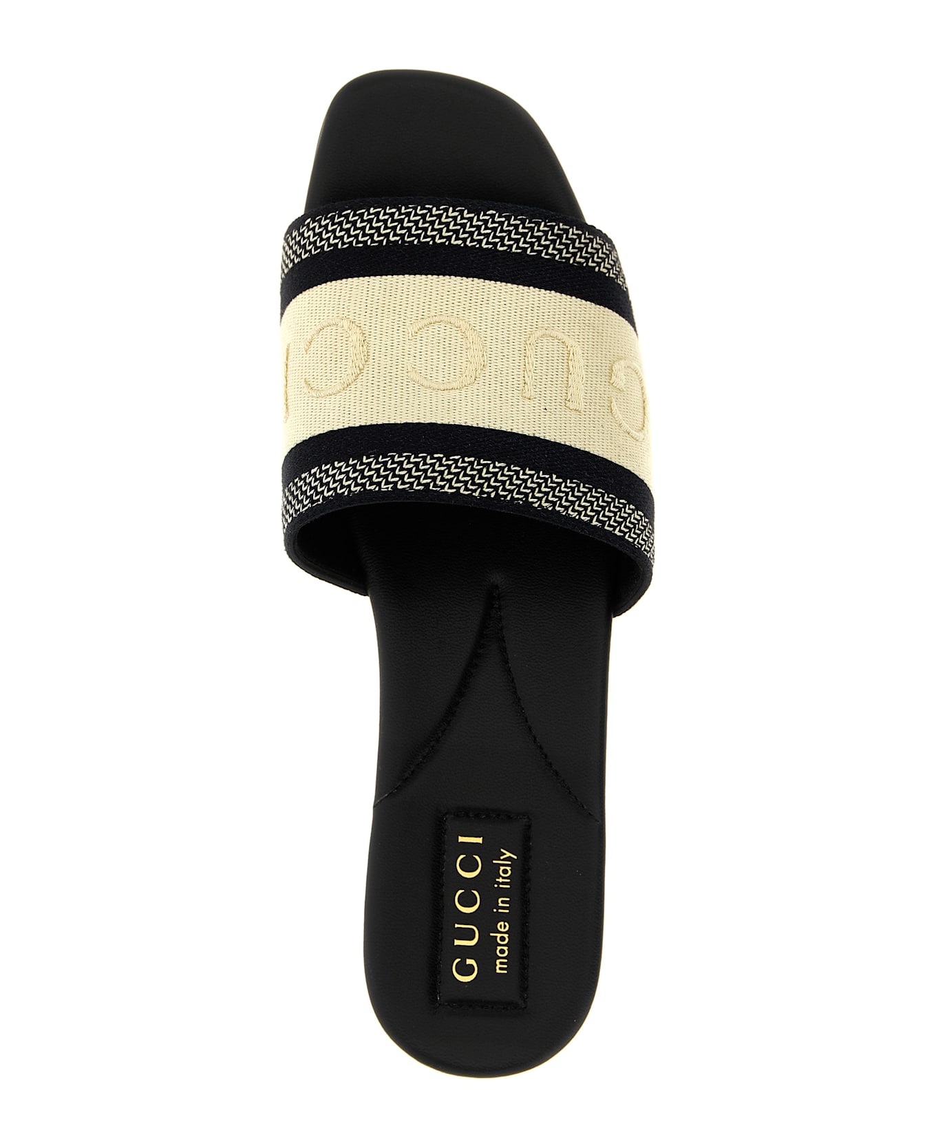 サンダル・ミュール Gucci LOGO EMBROIDERY SANDALS Gucci Logo Embroidery Sandals | italist