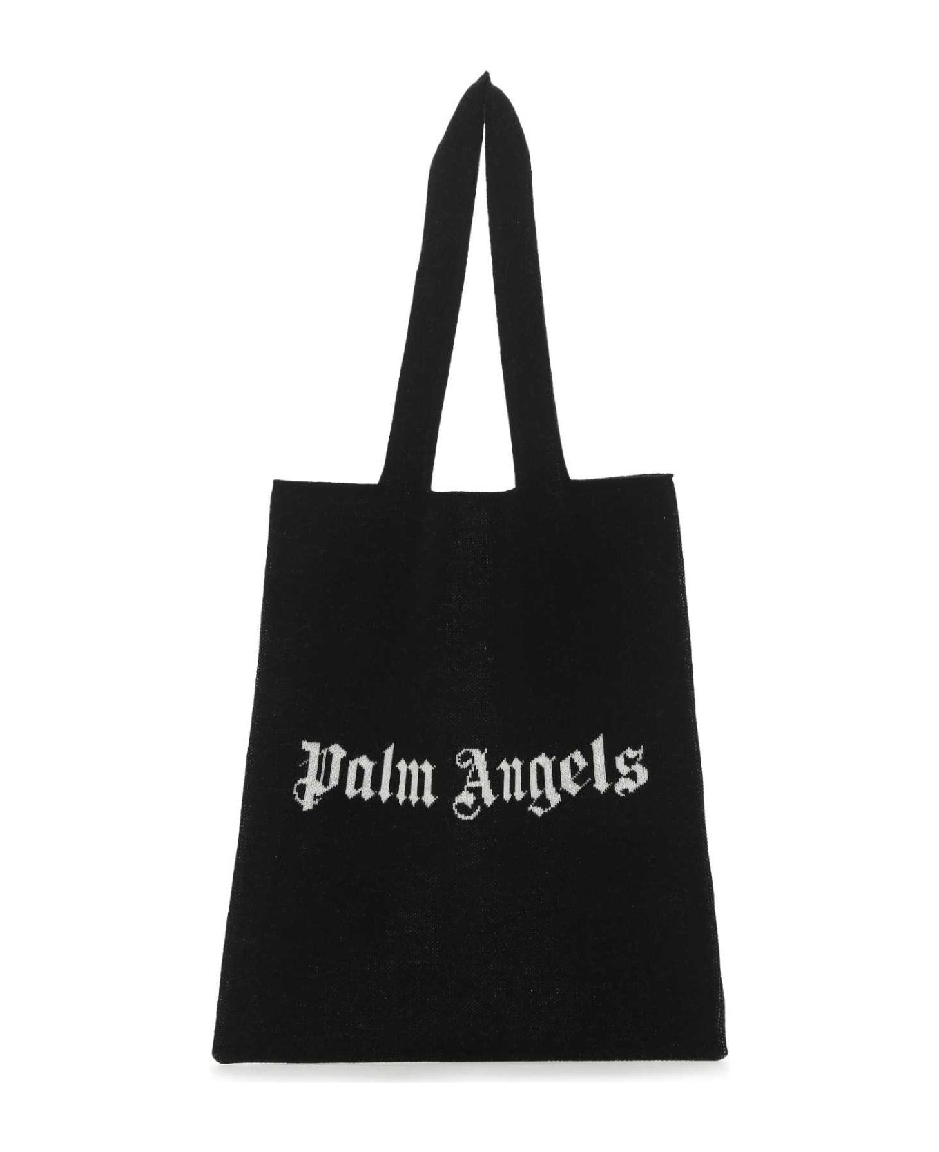 Palm Angels Black Wool Blend Shopping Bag - 1001