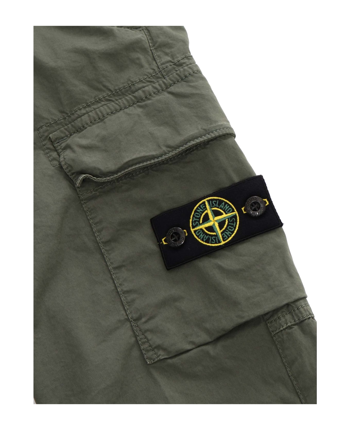 Stone Island Junior Green Military Trousers - GREEN