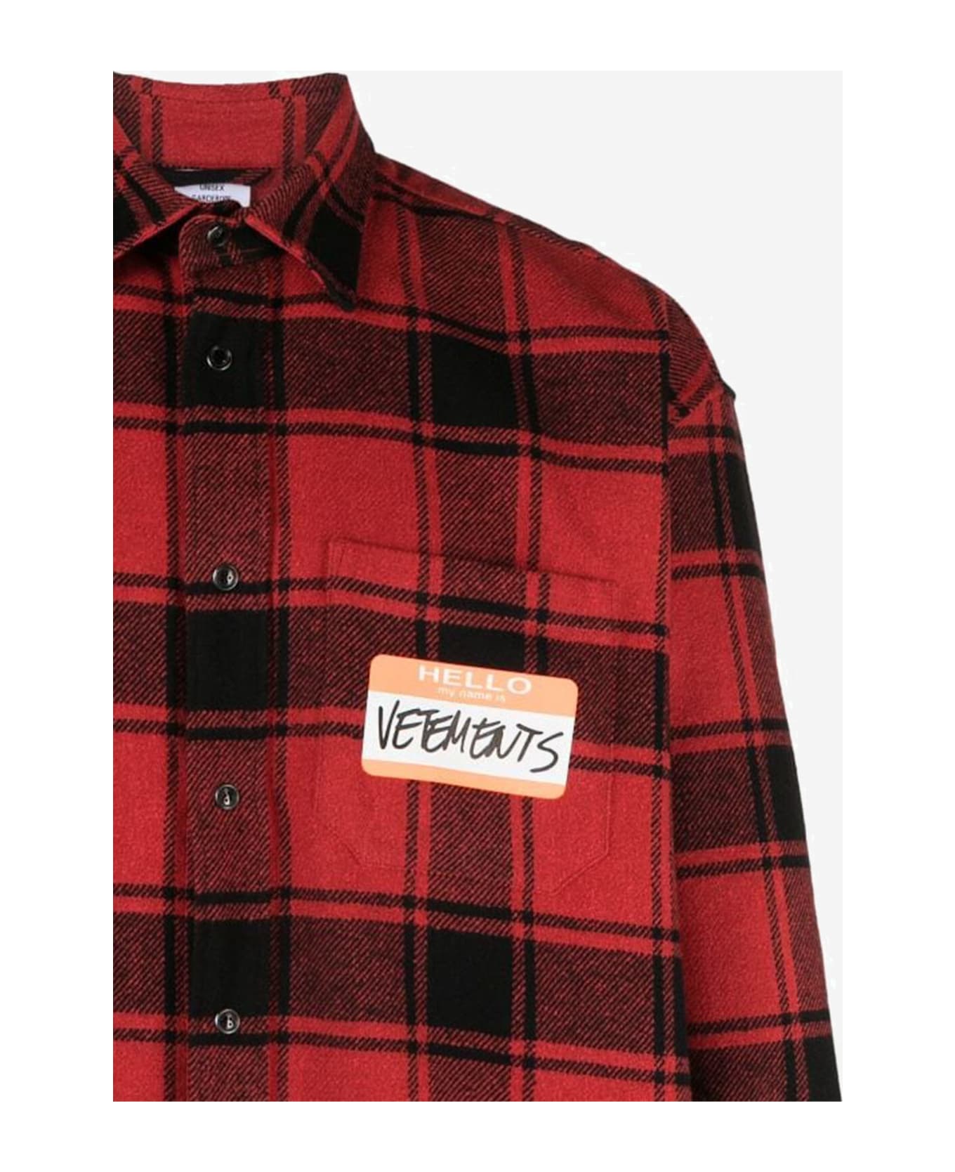 VETEMENTS Cotton Blend Shirt With Check Pattern - Red