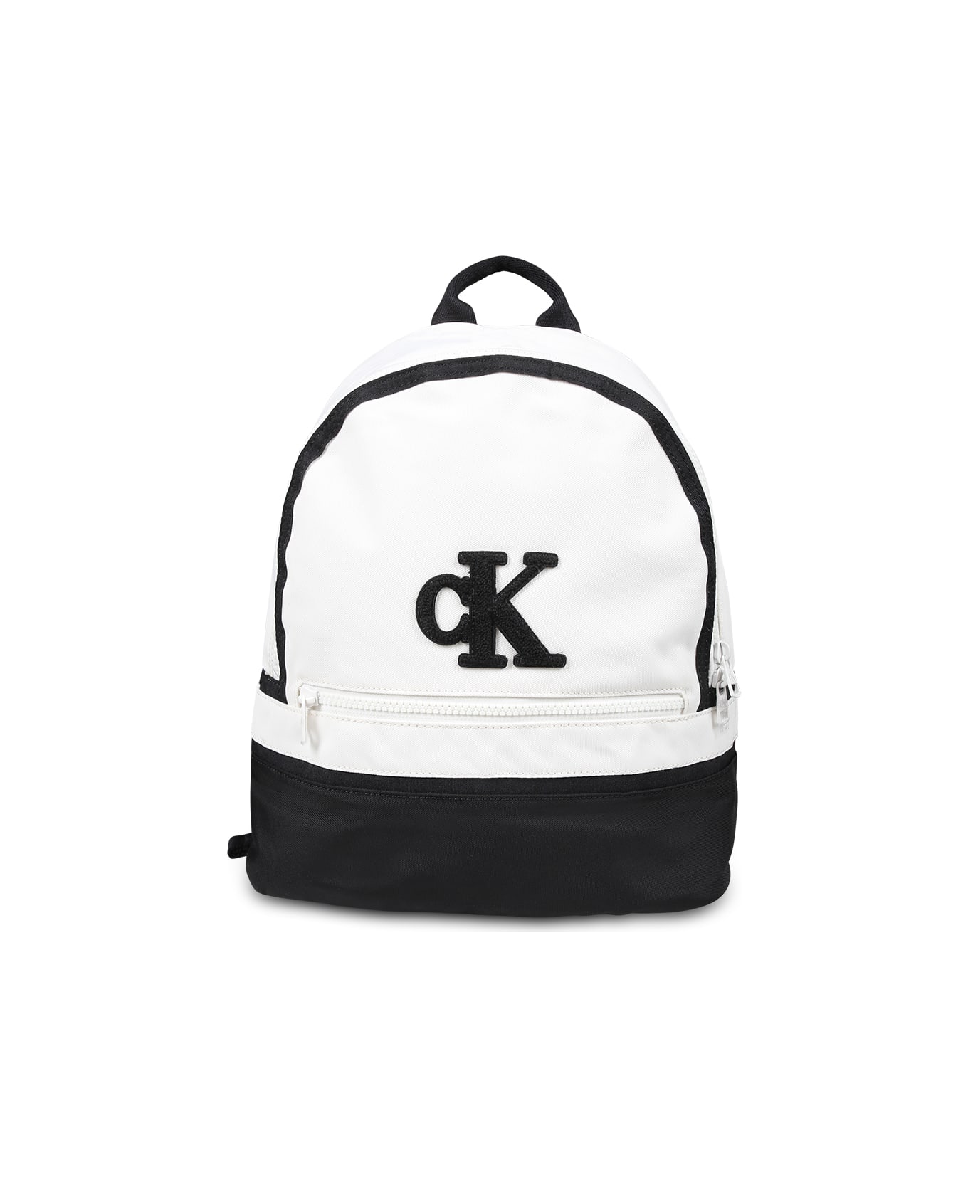 Calvin Klein Ivory Backpack For Kids With Monogram - Ivory