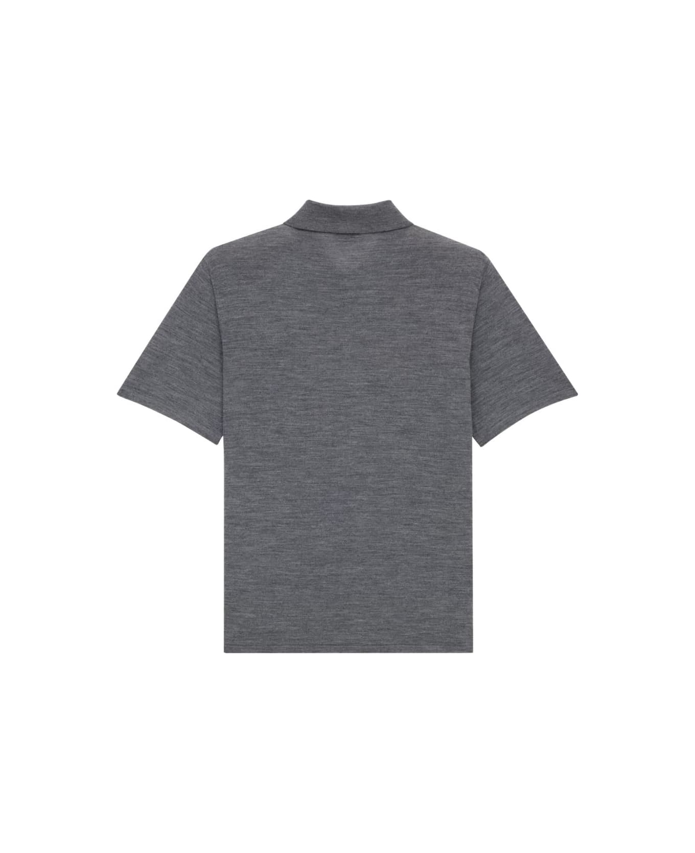 Saint Laurent Short-sleeved, Loose-fit Polo Shirt - Grey