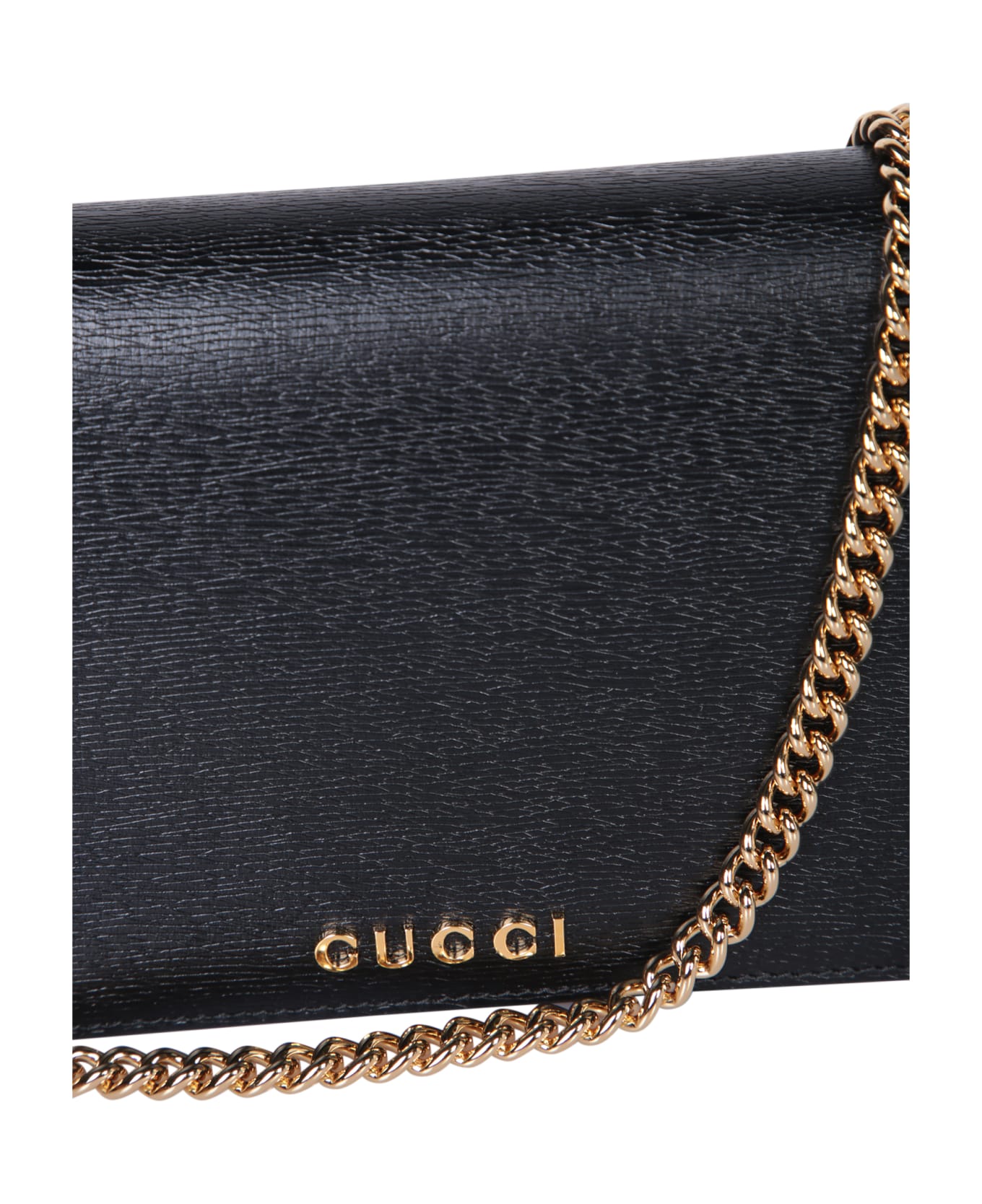Gucci New Shangai Chain Black Wallet - Black