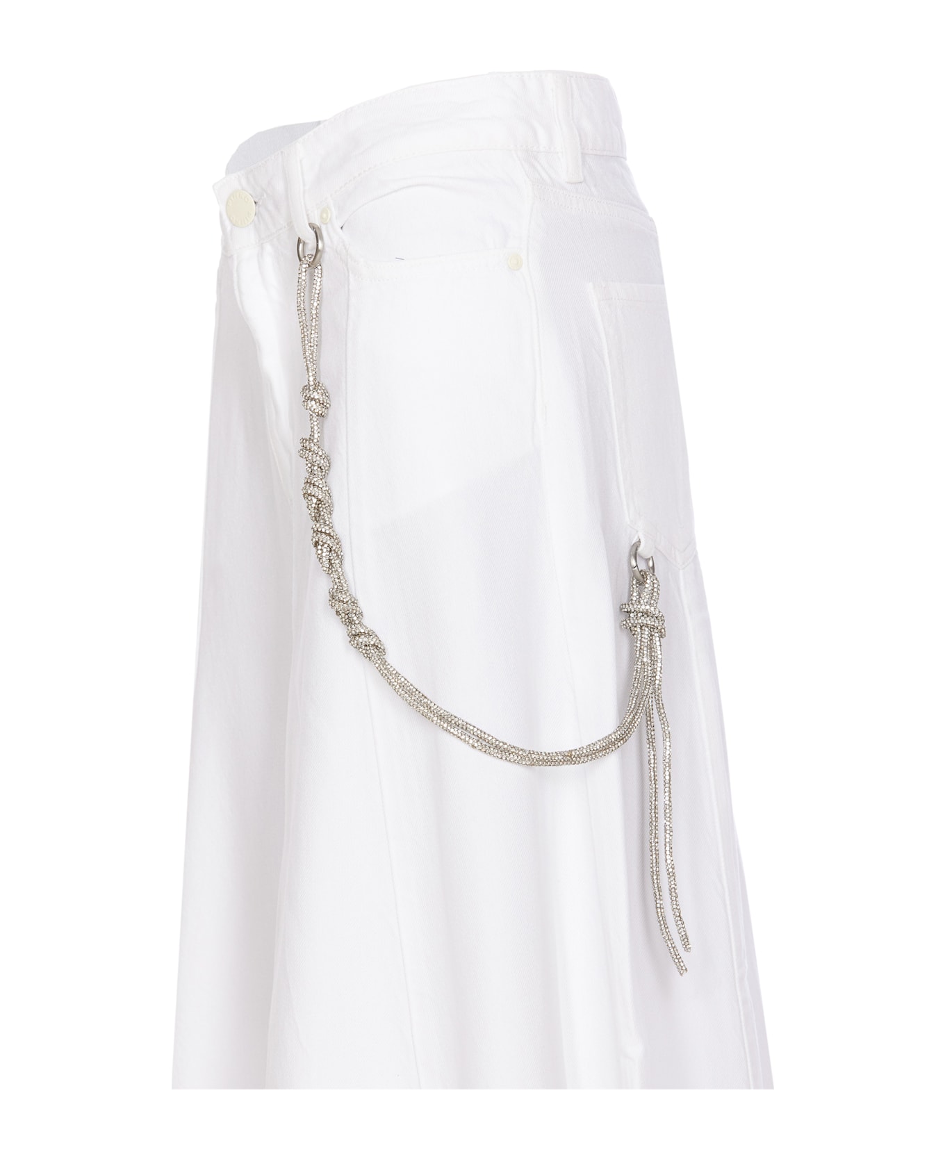 Pinko Denim Long Skirt - White