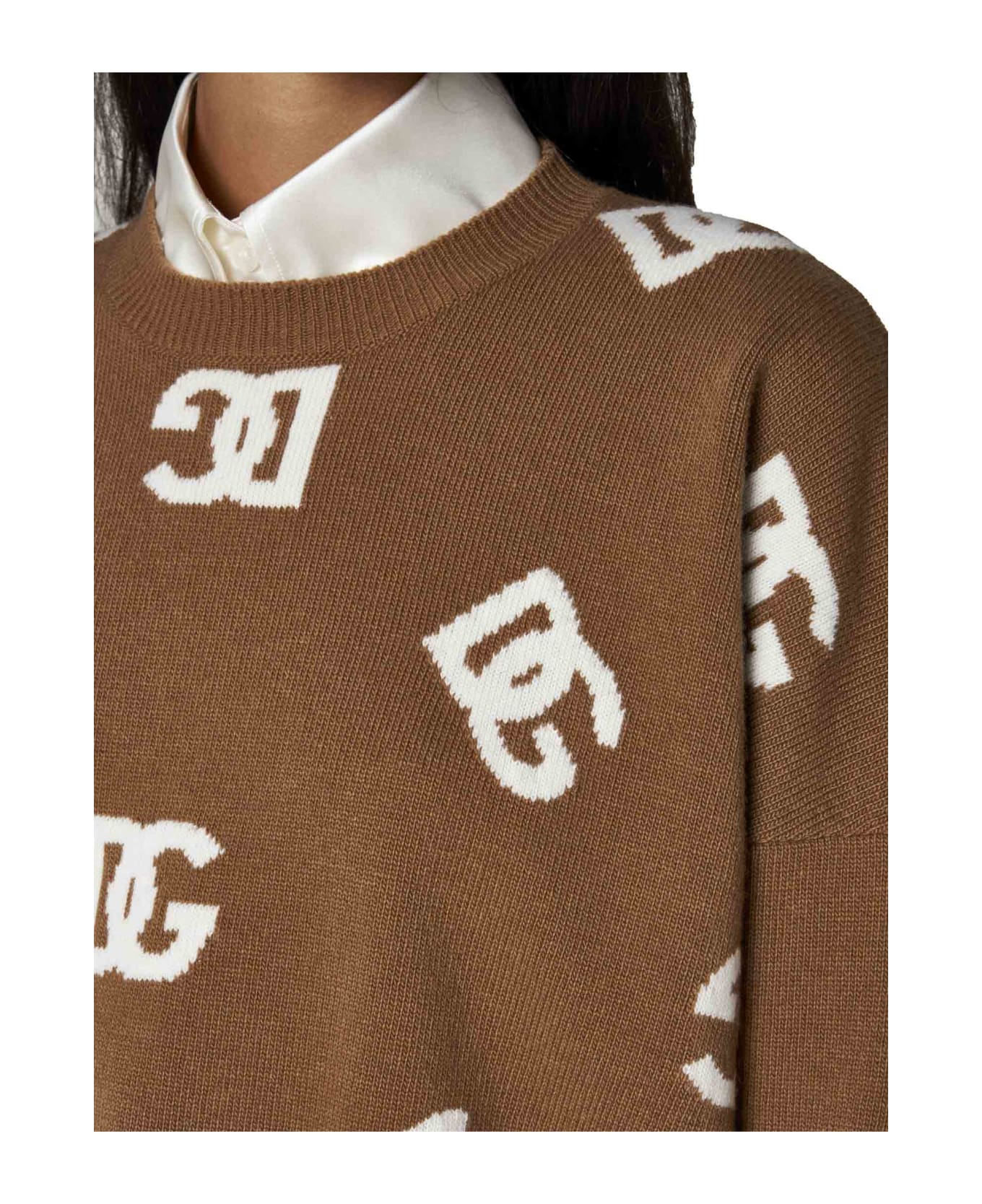 Dolce & Gabbana Logo Embroidery Cropped Sweater - Variante Abbinata