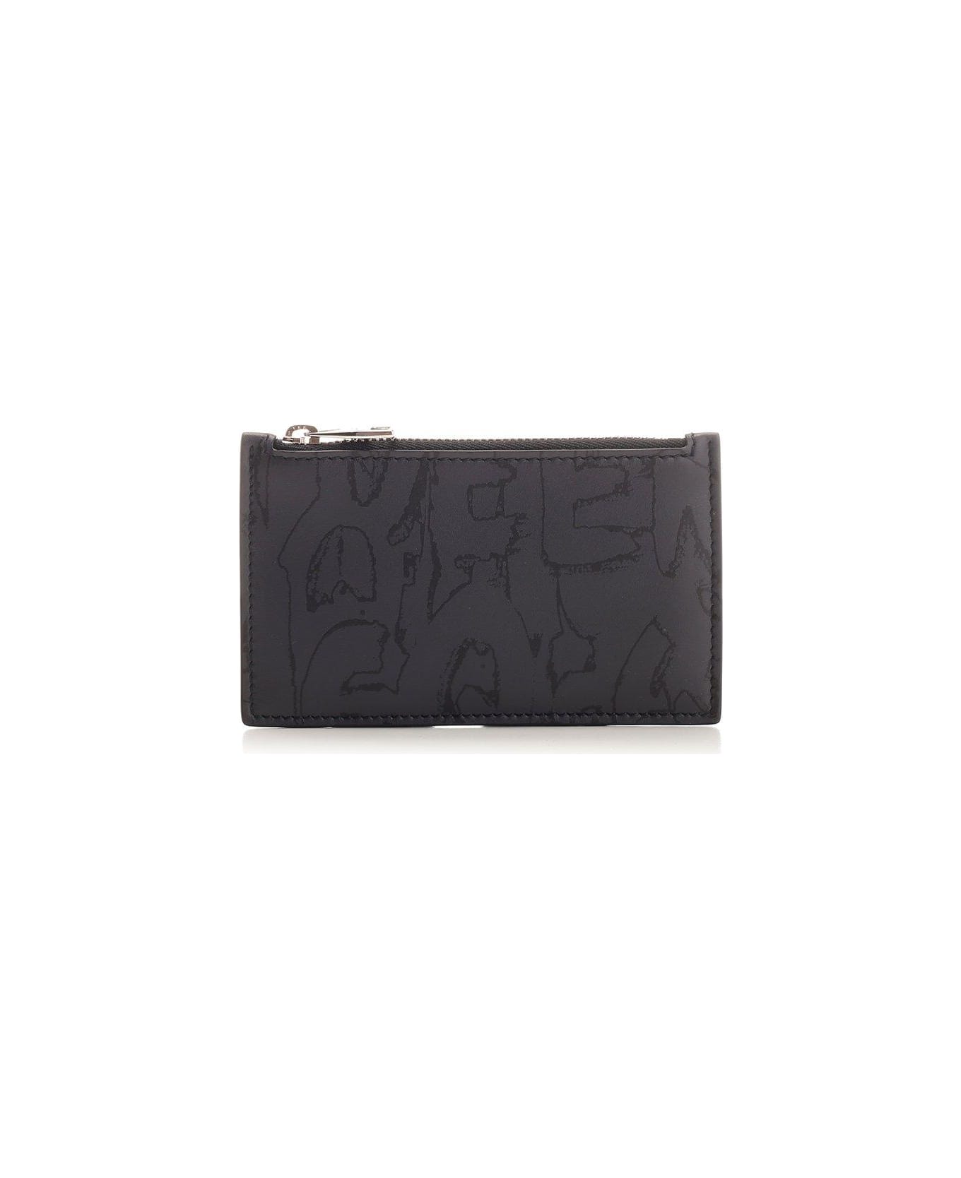 Alexander McQueen Graphic-printed Zipped Wallet - Black
