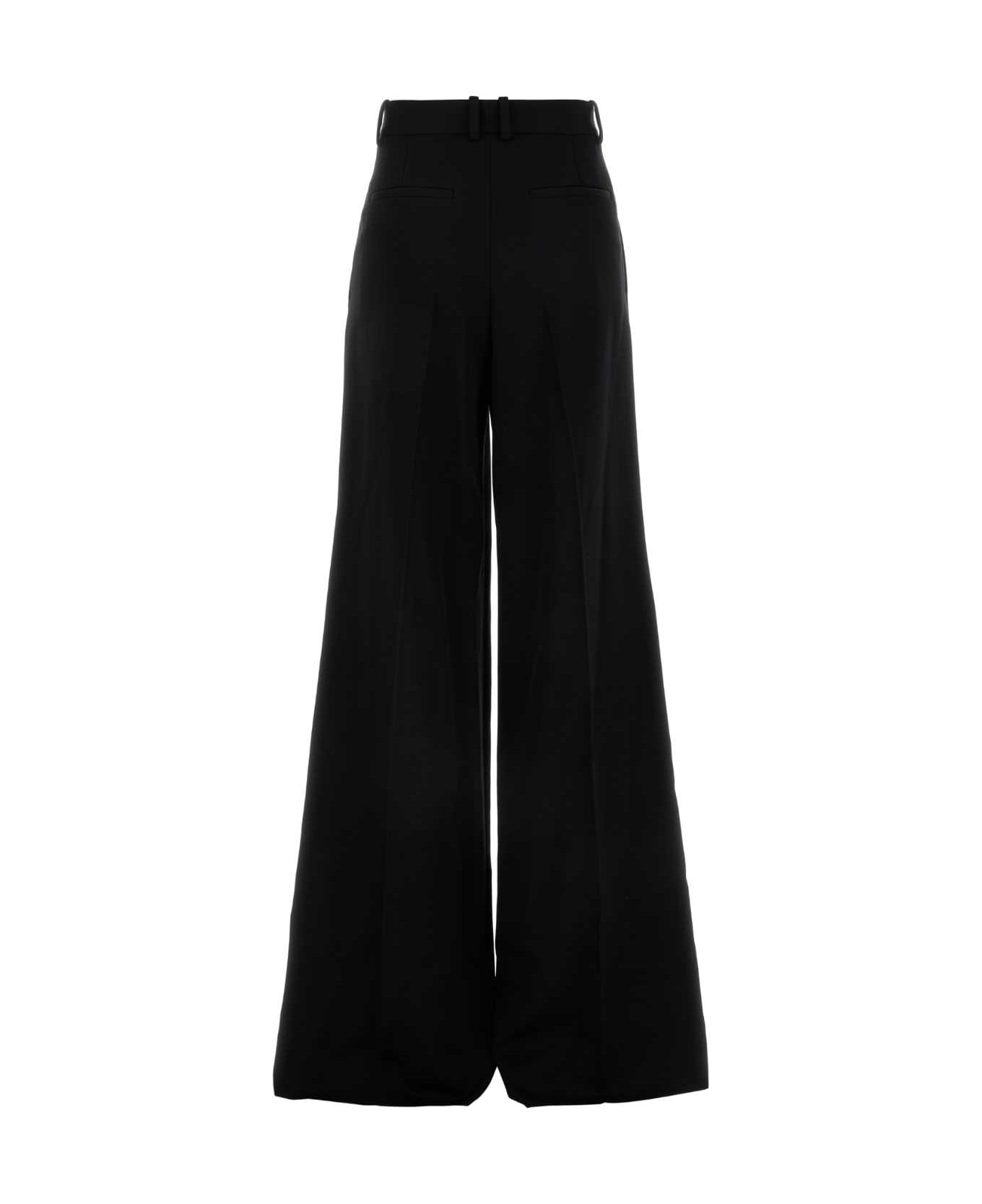 Saint Laurent Black Wool Wide-leg Pant - NOIR