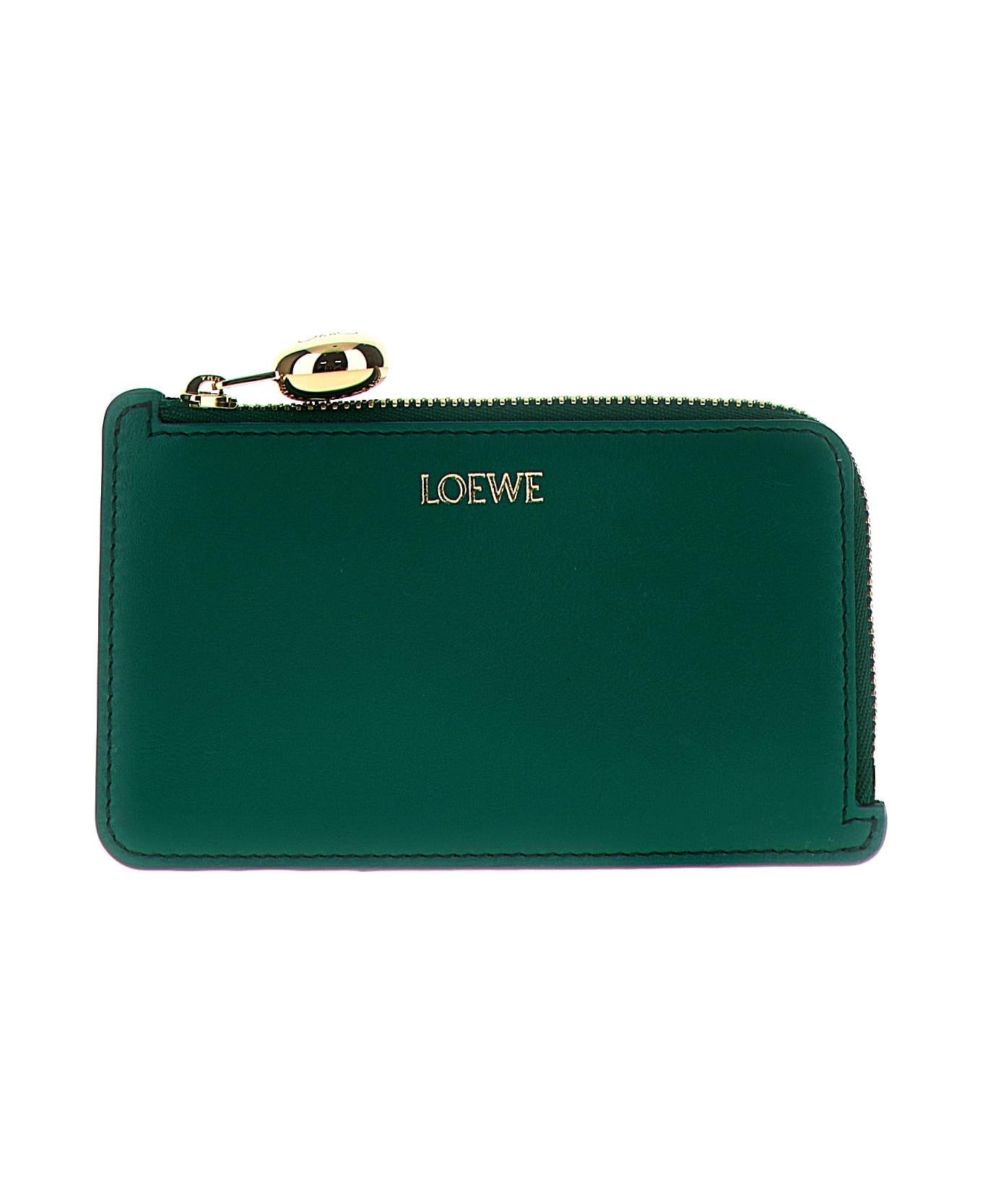 Loewe Embossed Logo Card Holder - Green 財布