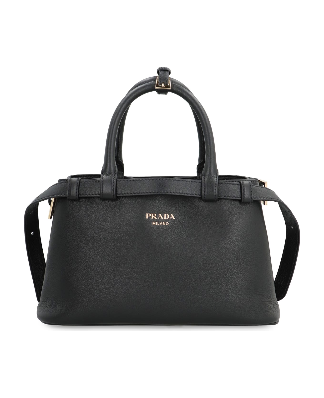 Prada Buckle Small Leather Bag - black