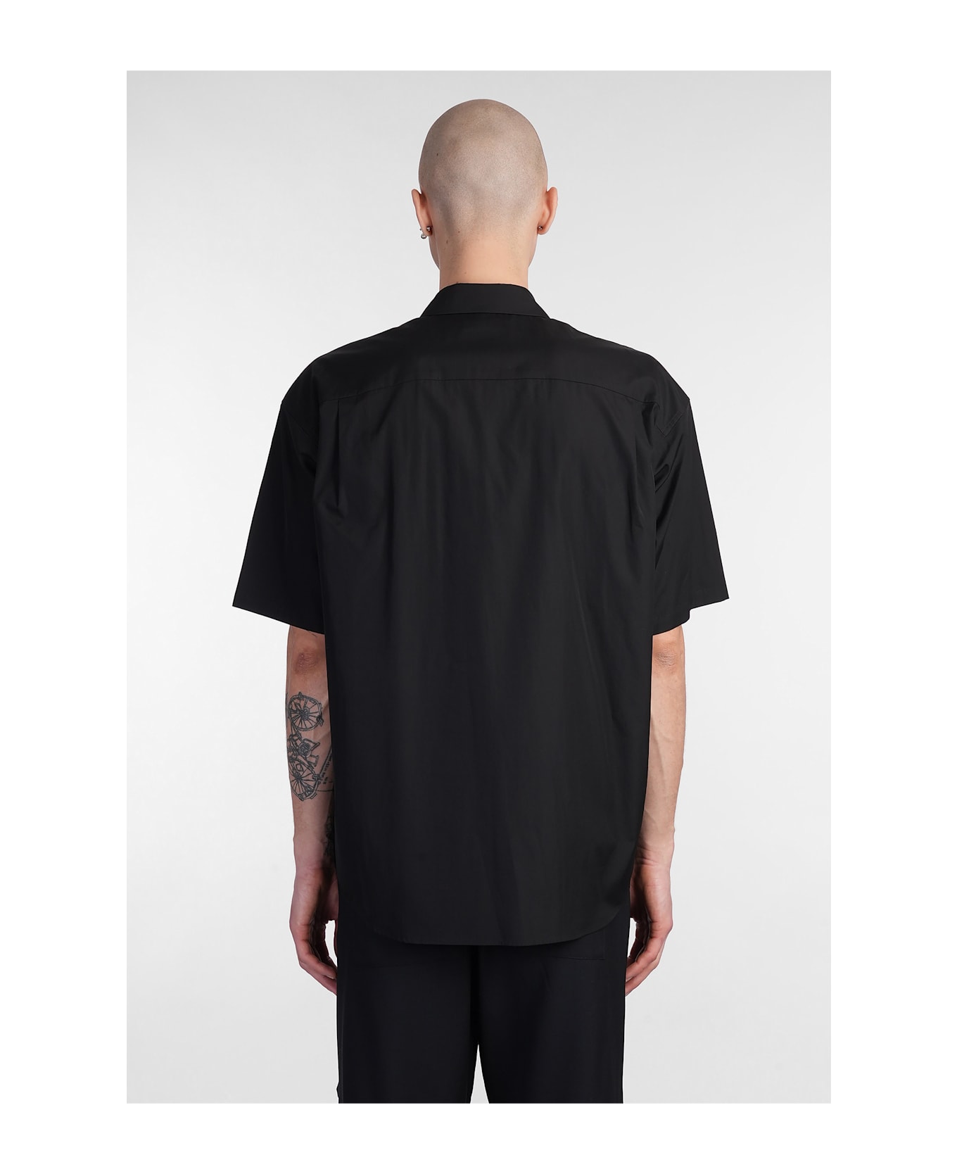 Attachment Shirt In Black Cotton - black
