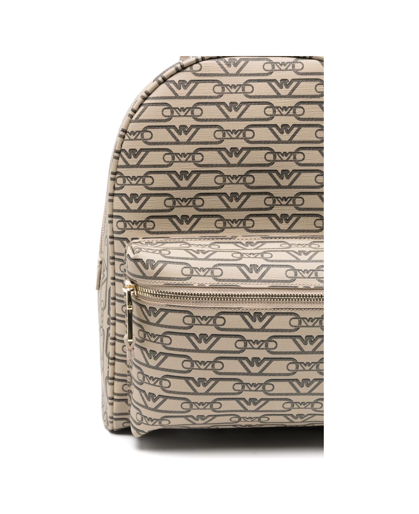 Emporio Armani Allover Logo Backpack - Beige