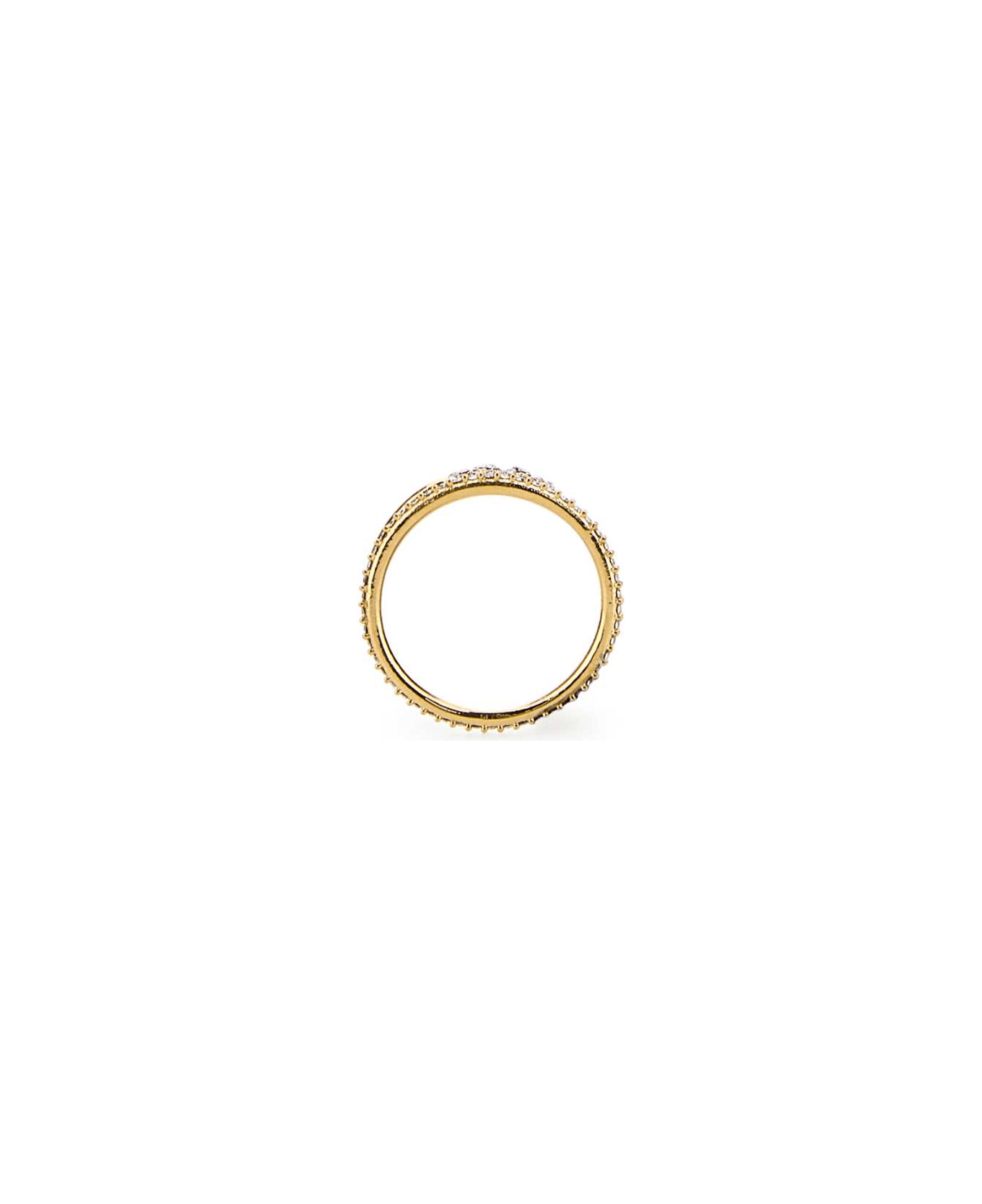 Valentino Garavani Gold Metal Vlogo Signature Ring - ORO18CRYSTALSILVERSHADE
