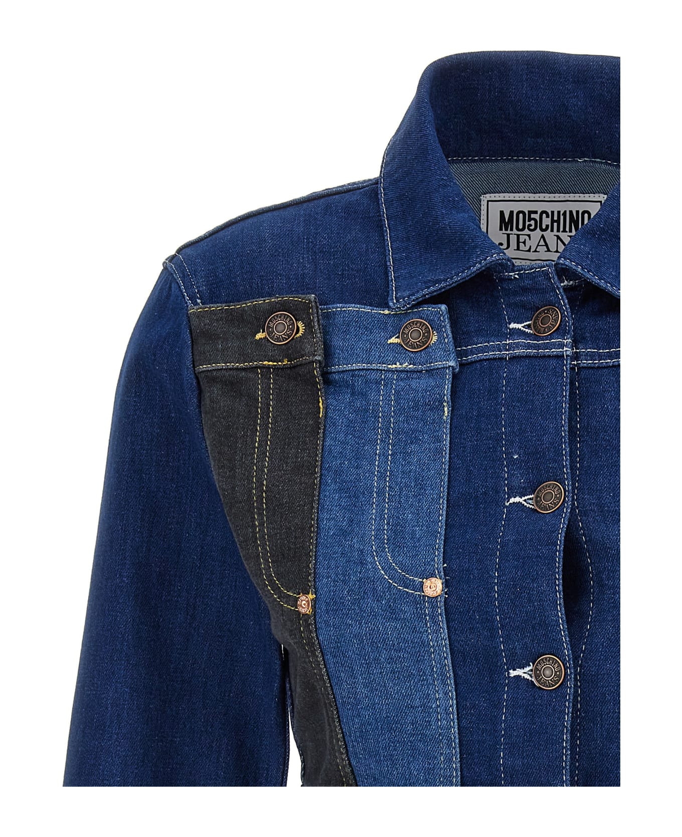 M05CH1N0 Jeans Cropped Denim Jacket - Blue