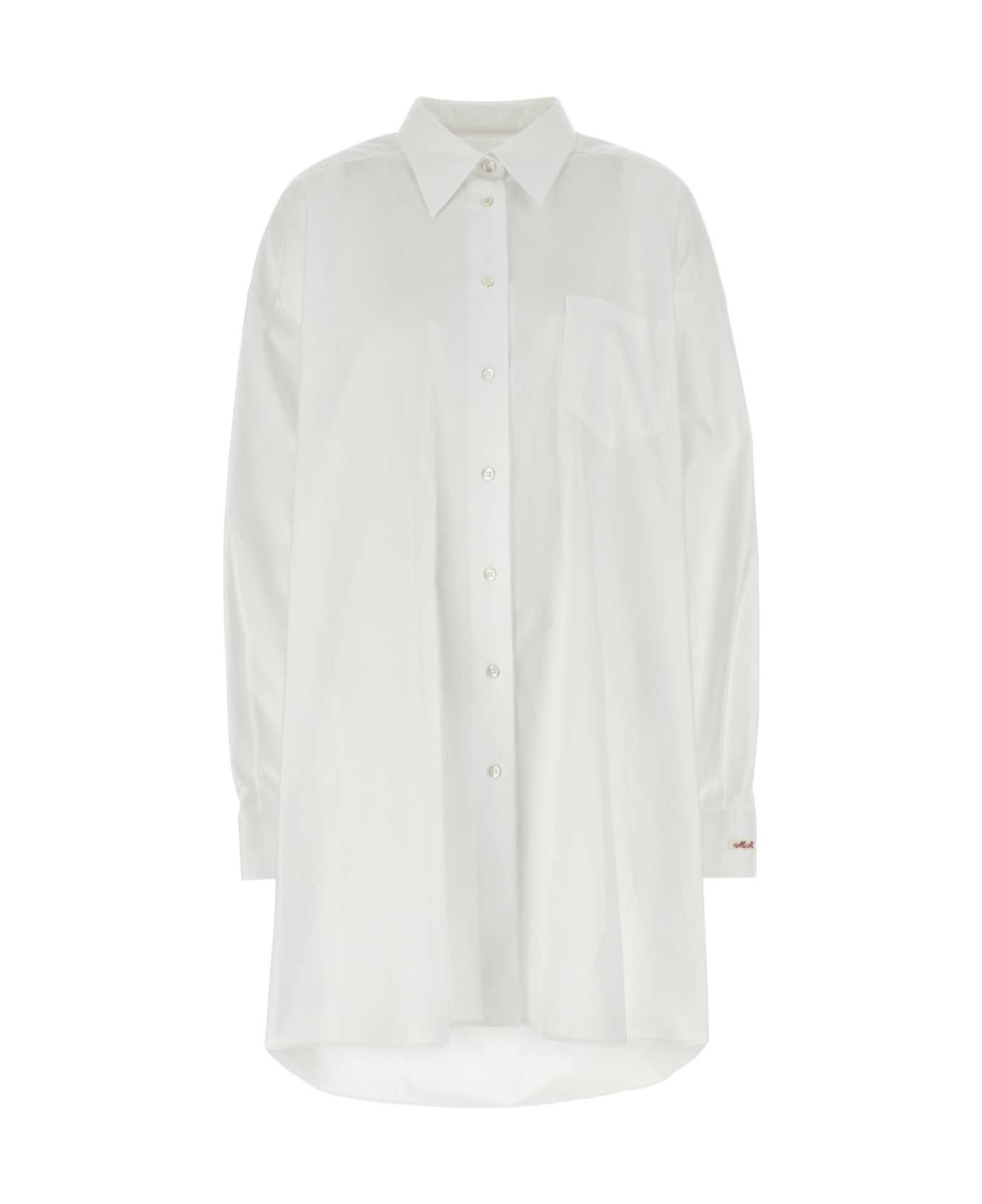 Maison Margiela White Oxford Shirt Dress - OPTICALWHITE