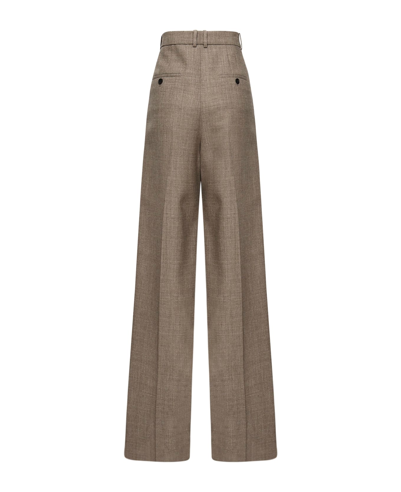 Saint Laurent Wide-leg Wool Trousers - Beige