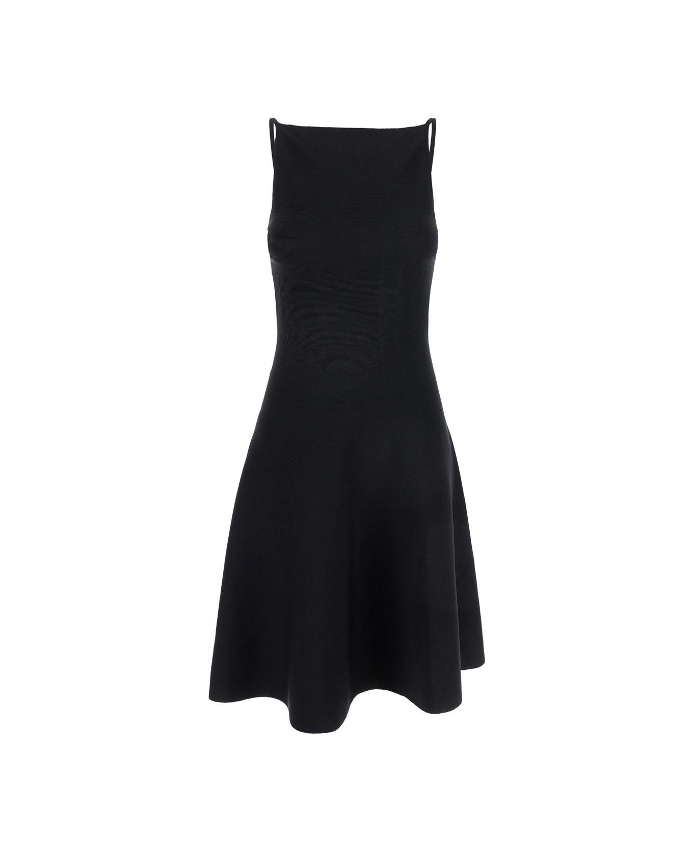 SEMICOUTURE Mini Black Dress With Open Back In Viscose Blend Woman - Black ワンピース＆ドレス
