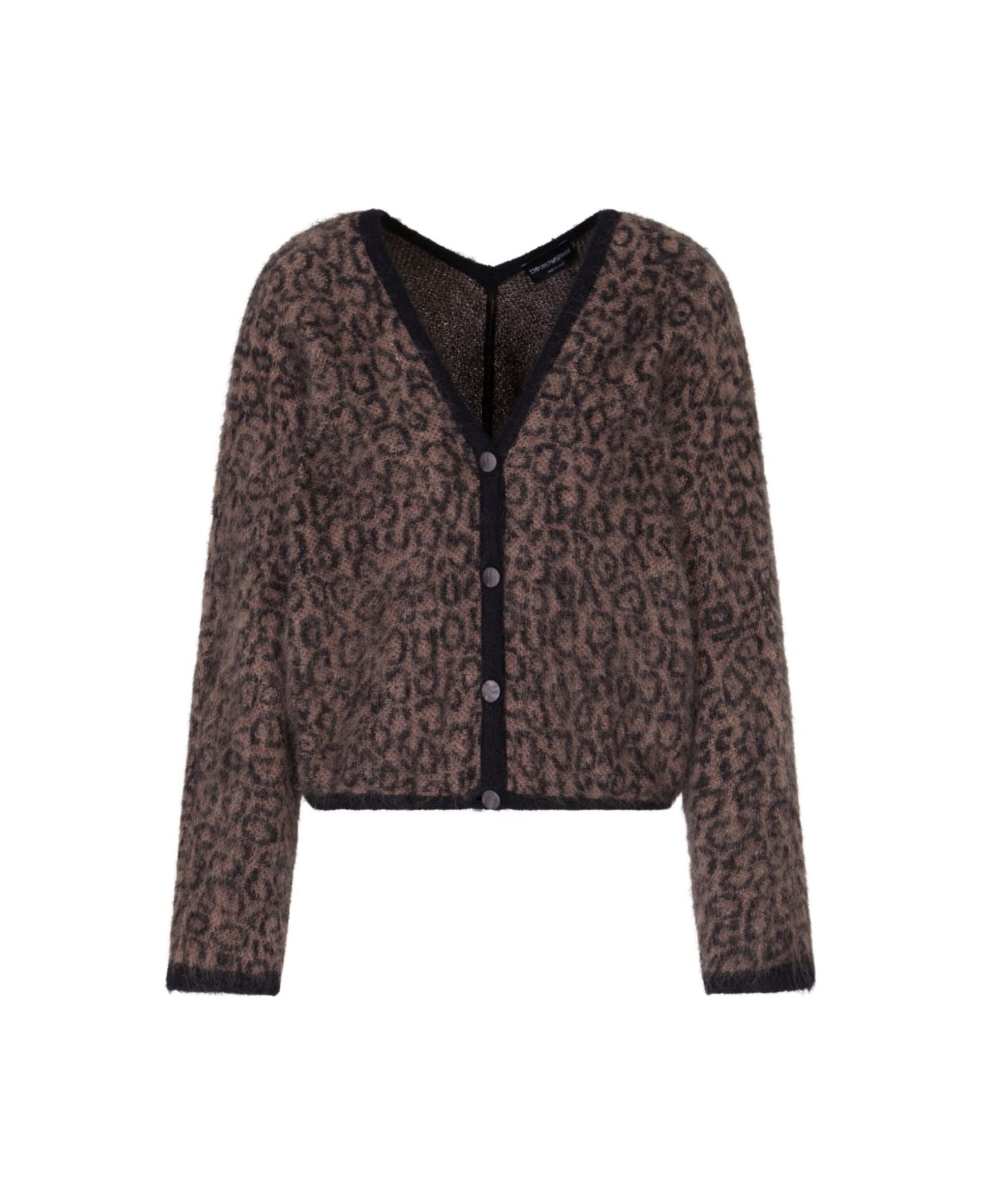 Emporio Armani Wool Blend Cardigan - Black