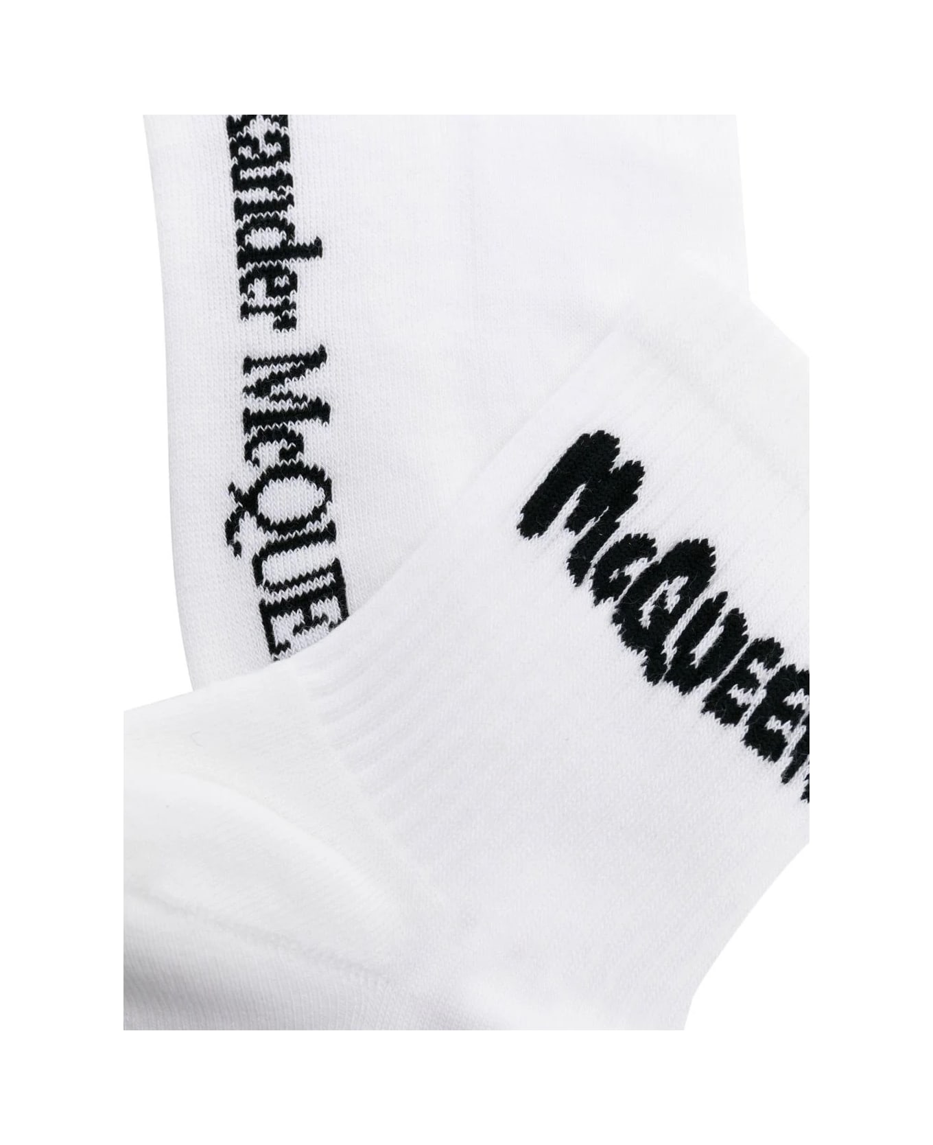 Alexander McQueen White Mcqueen Graffiti Socks - Bianco 靴下＆タイツ