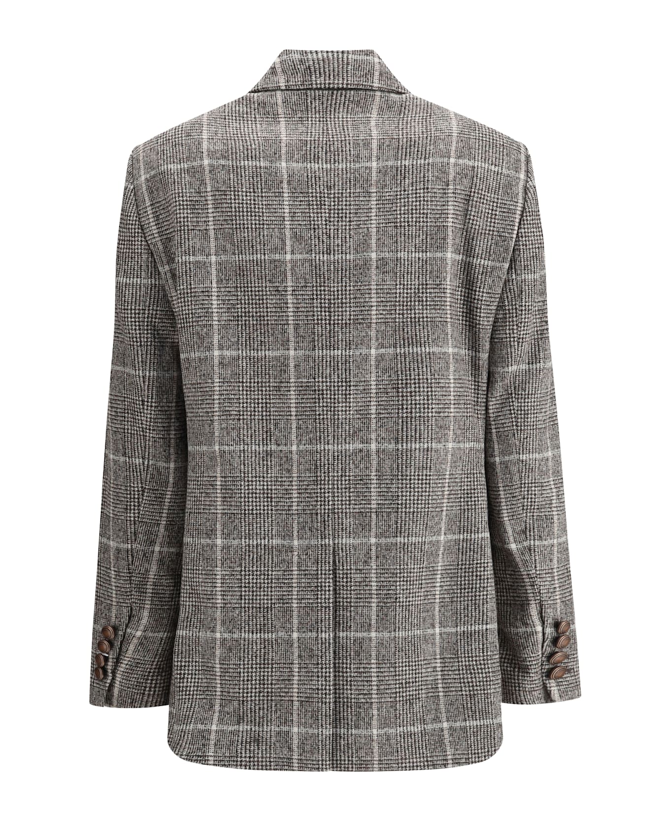 Brunello Cucinelli Alpaca And Wool Prince De Galles Blazer