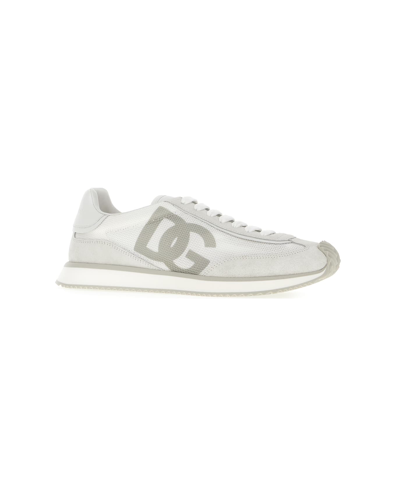Dolce & Gabbana Multicolor Mesh And Split Leather Cushion Sneakers - BIANCO BIANCO