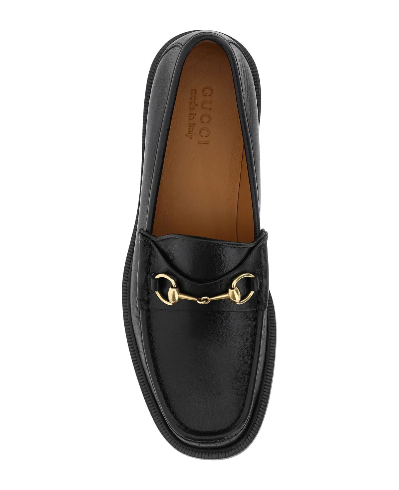 Gucci Black Leather Loafers - Black ローファー＆デッキシューズ