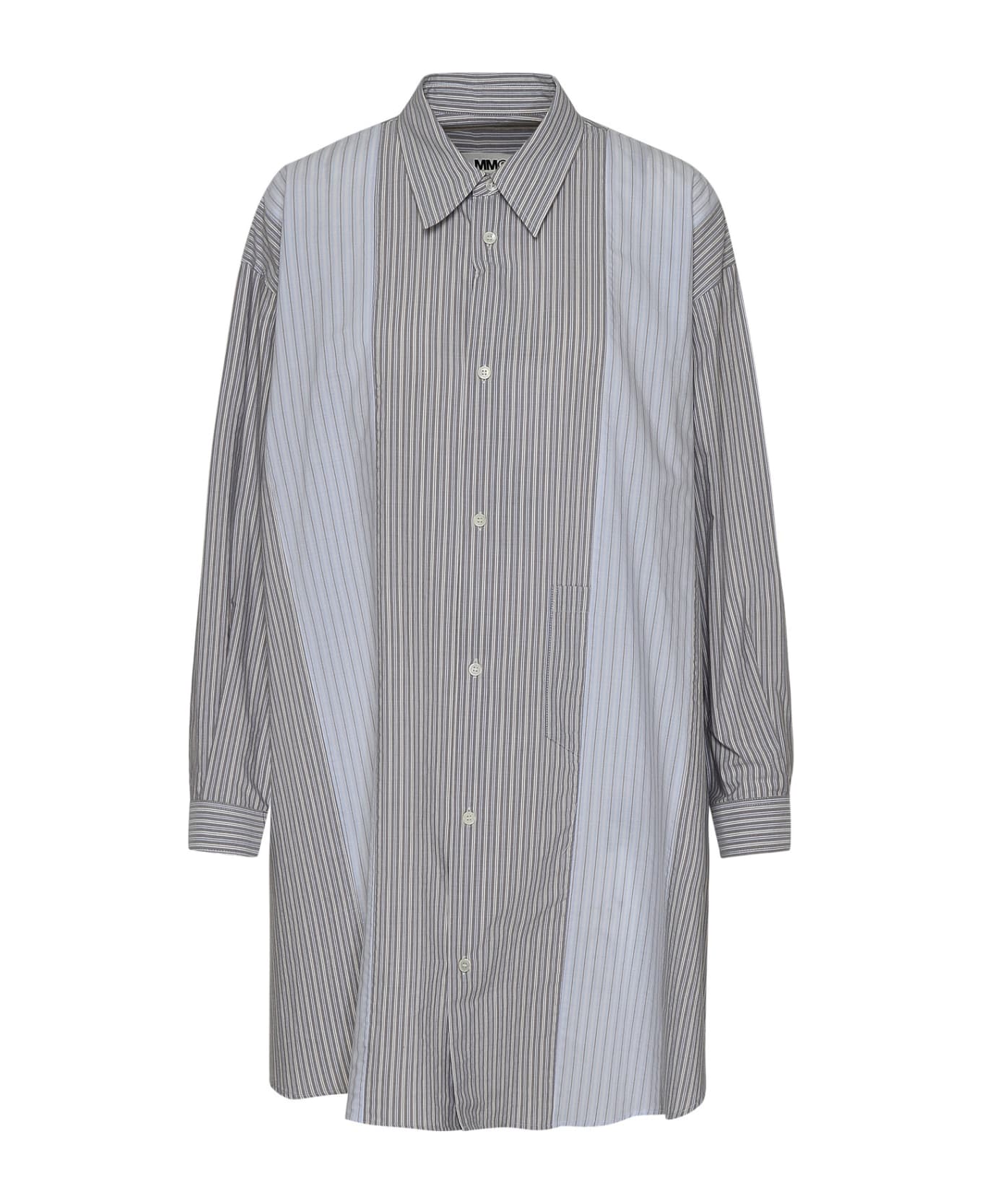 MM6 Maison Margiela Panelled Pinstripe Buttoned Shirt Dress - 961