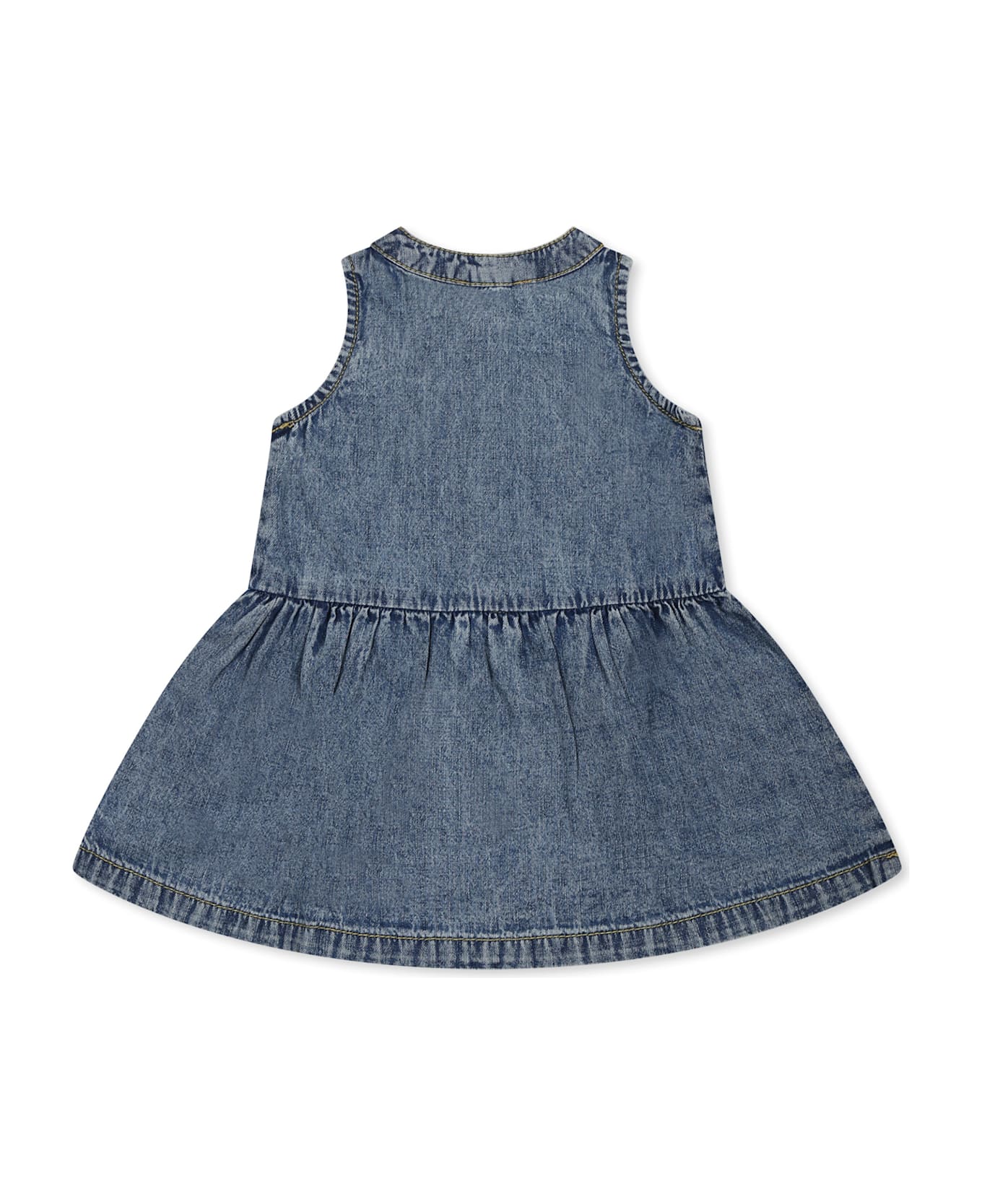 Diesel Denim Dress For Baby Girl With Logo - Denim
