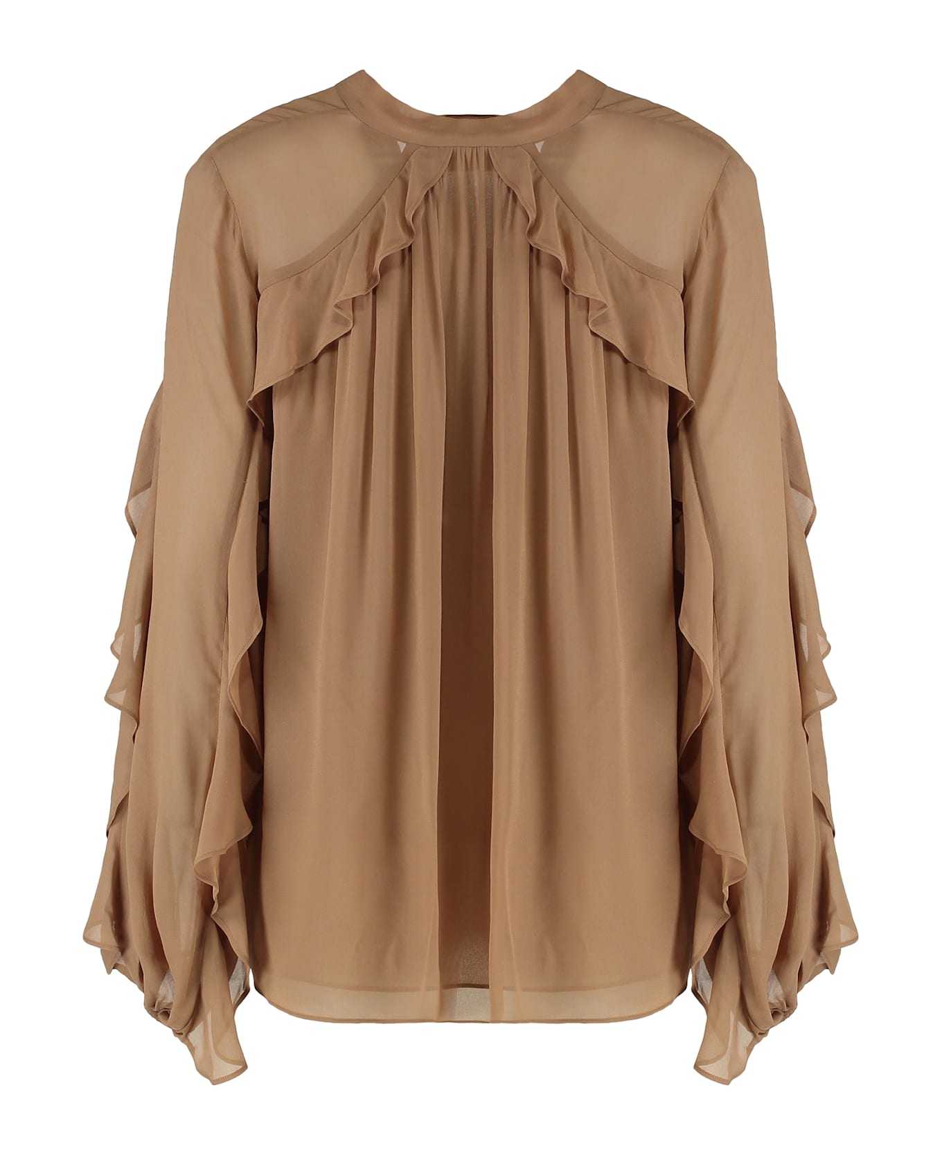 Zimmermann Illuminate Crêpe Blouse - Camel